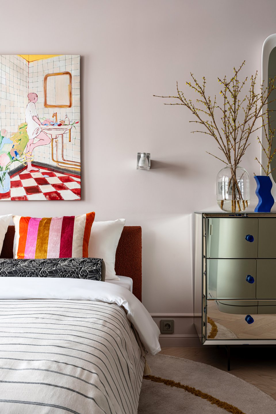 chambre murs rose