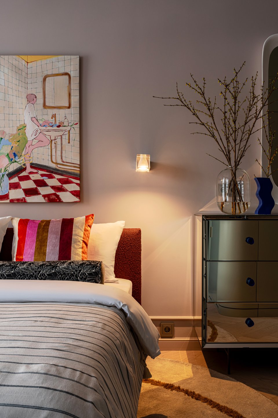 chambre murs rose