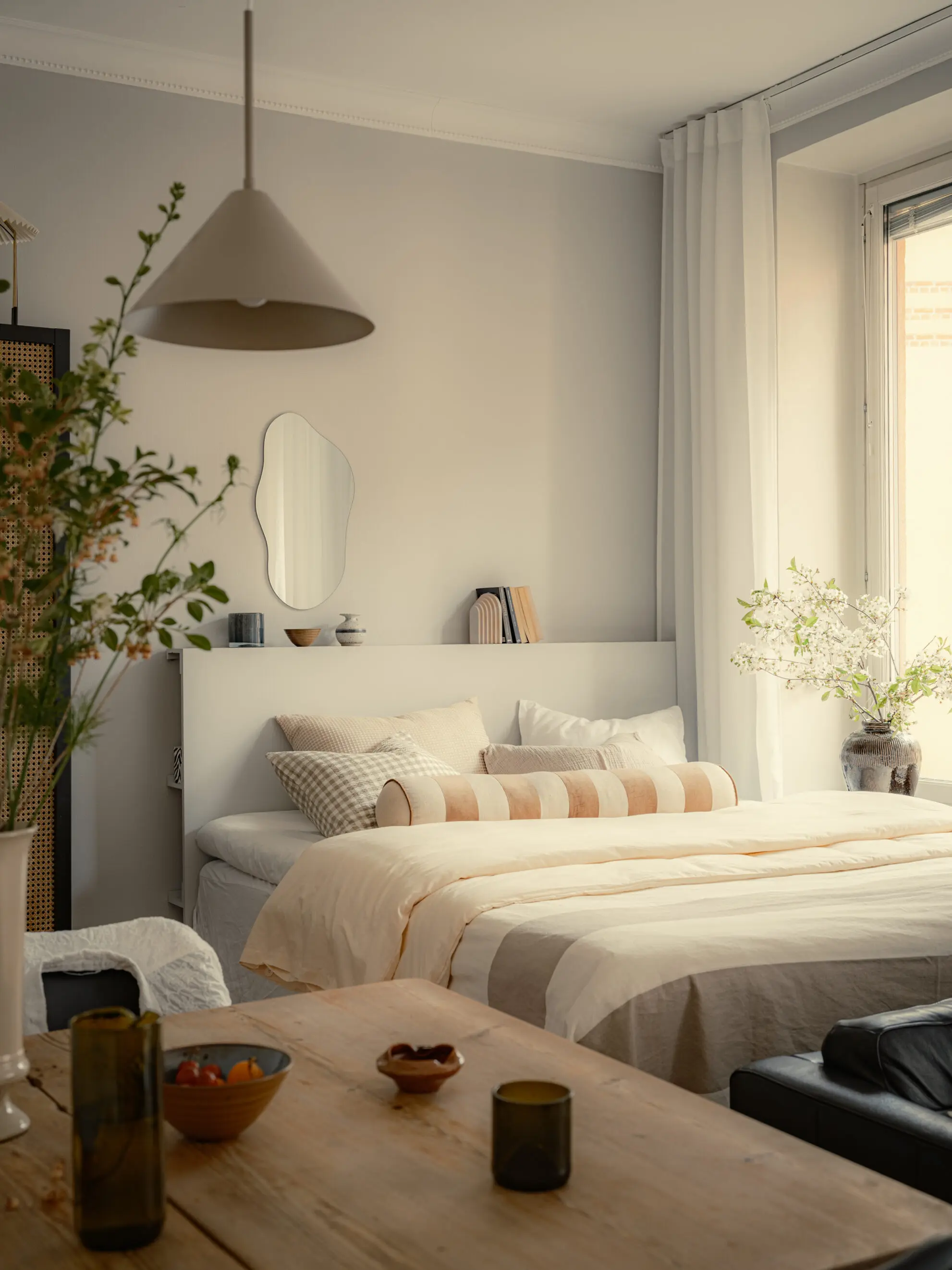 zone chambre décoration scandinave studio 35m2