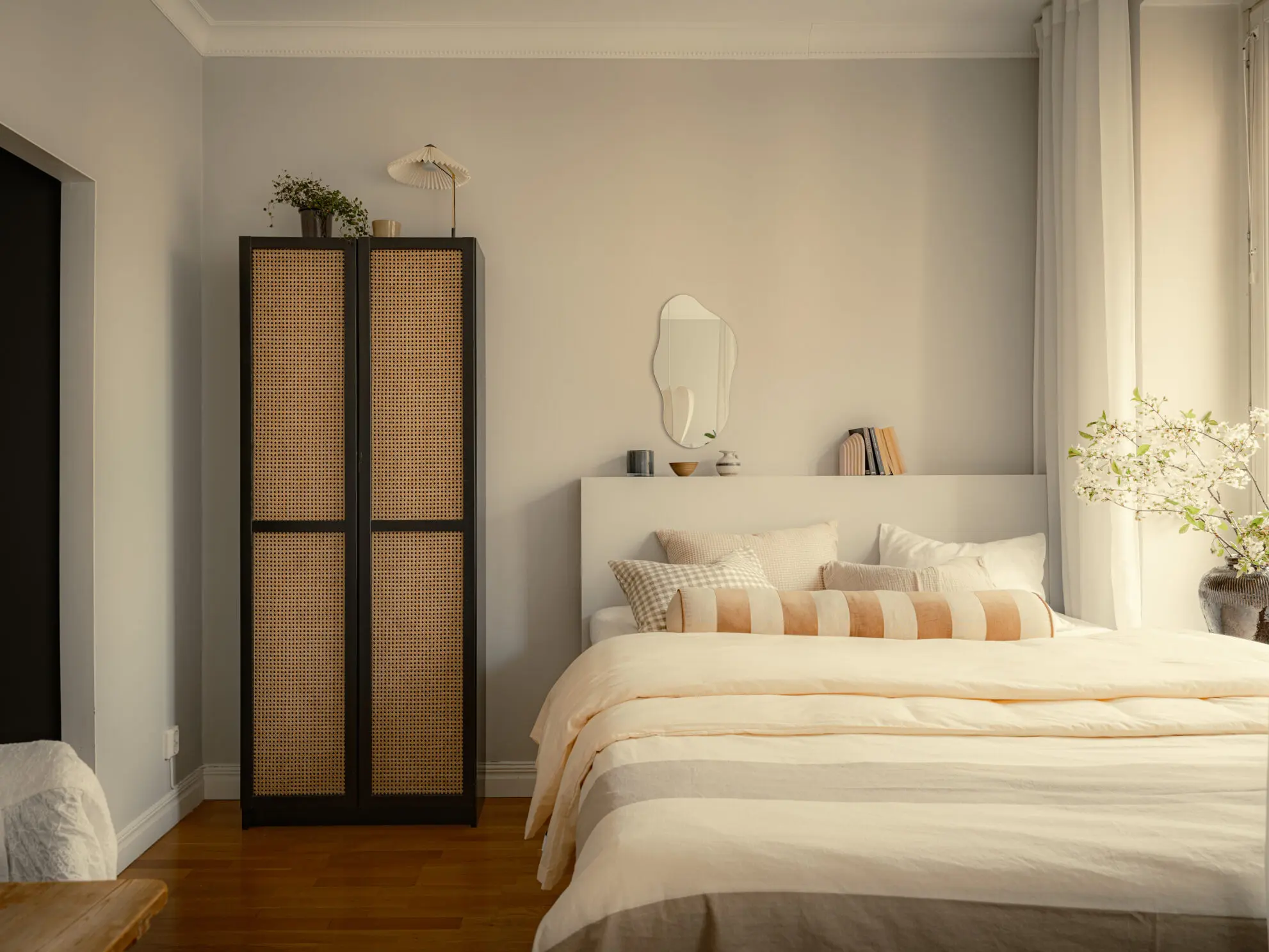 zone chambre décoration scandinave studio 35m2