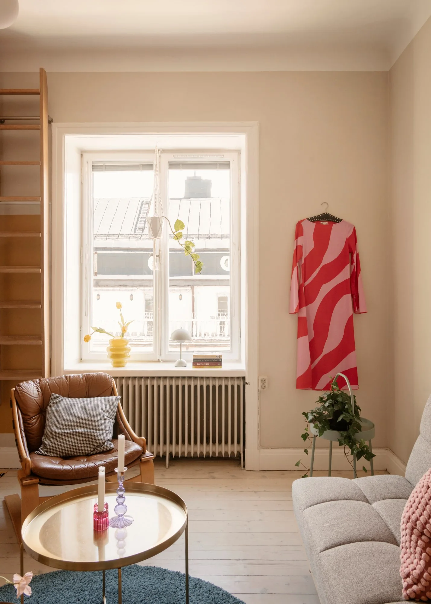 salon studio de 29m2 avec mezzanine décoration scandinave