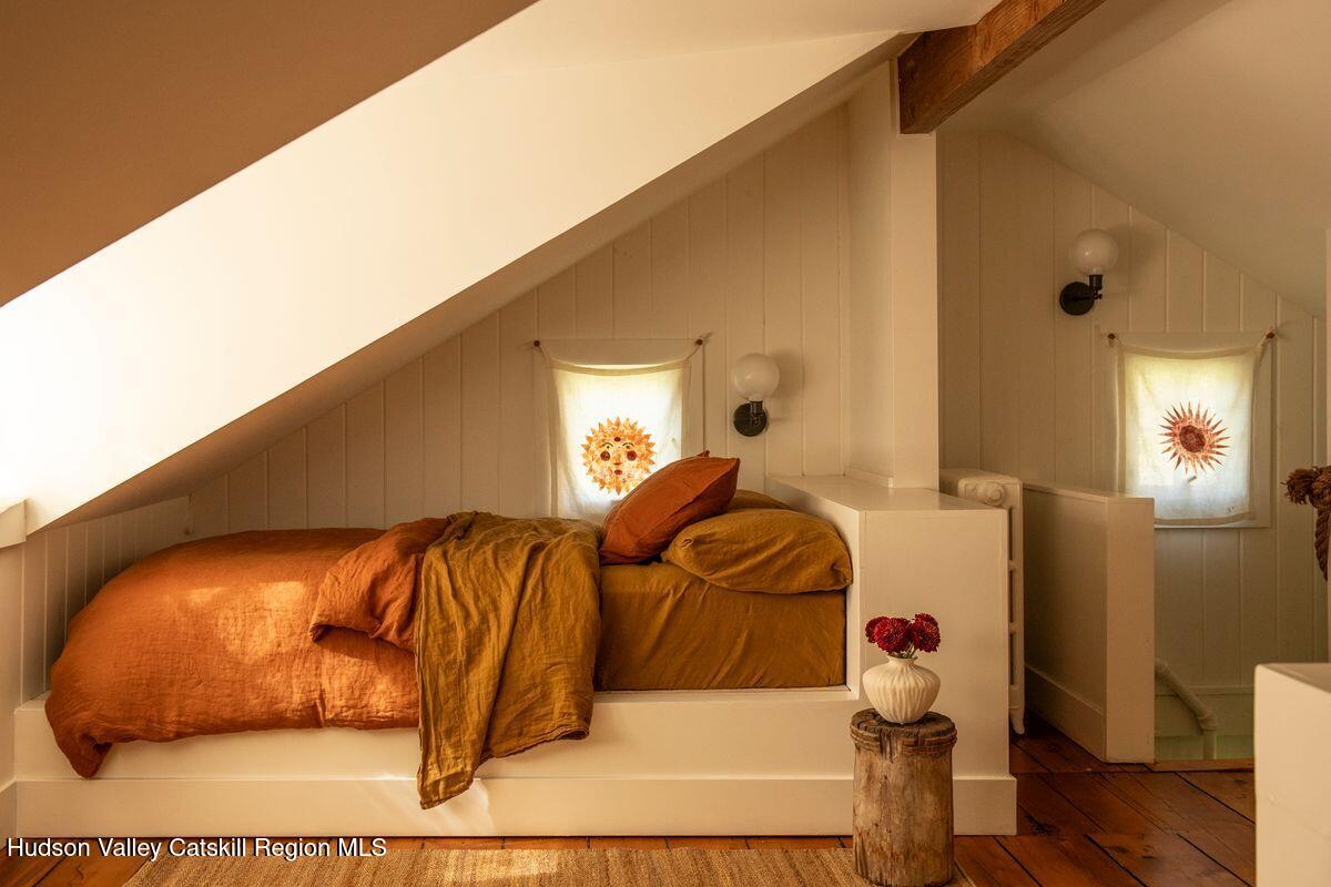 chambre mansardée maison de la vallée de l'Hudson Garrett Stickles House