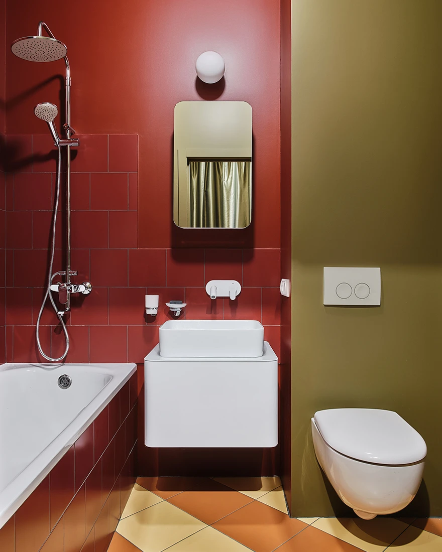 salle de bain appartement 40m2 décoration contemporaine colorée salle de bain appartement 40m2 décoration contemporaine colorée
