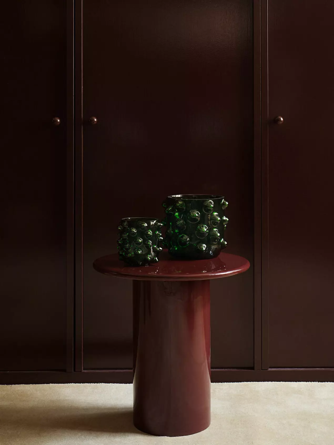 vase verre vert