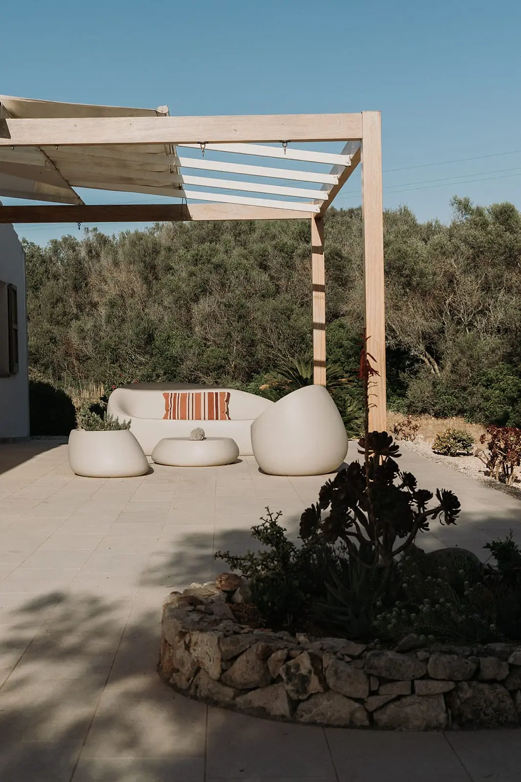 terrasse avec pergola maison Minorque Casa Apolo