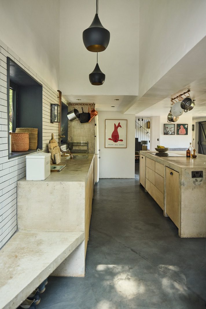 cuisine sol béton décoration contemporaine