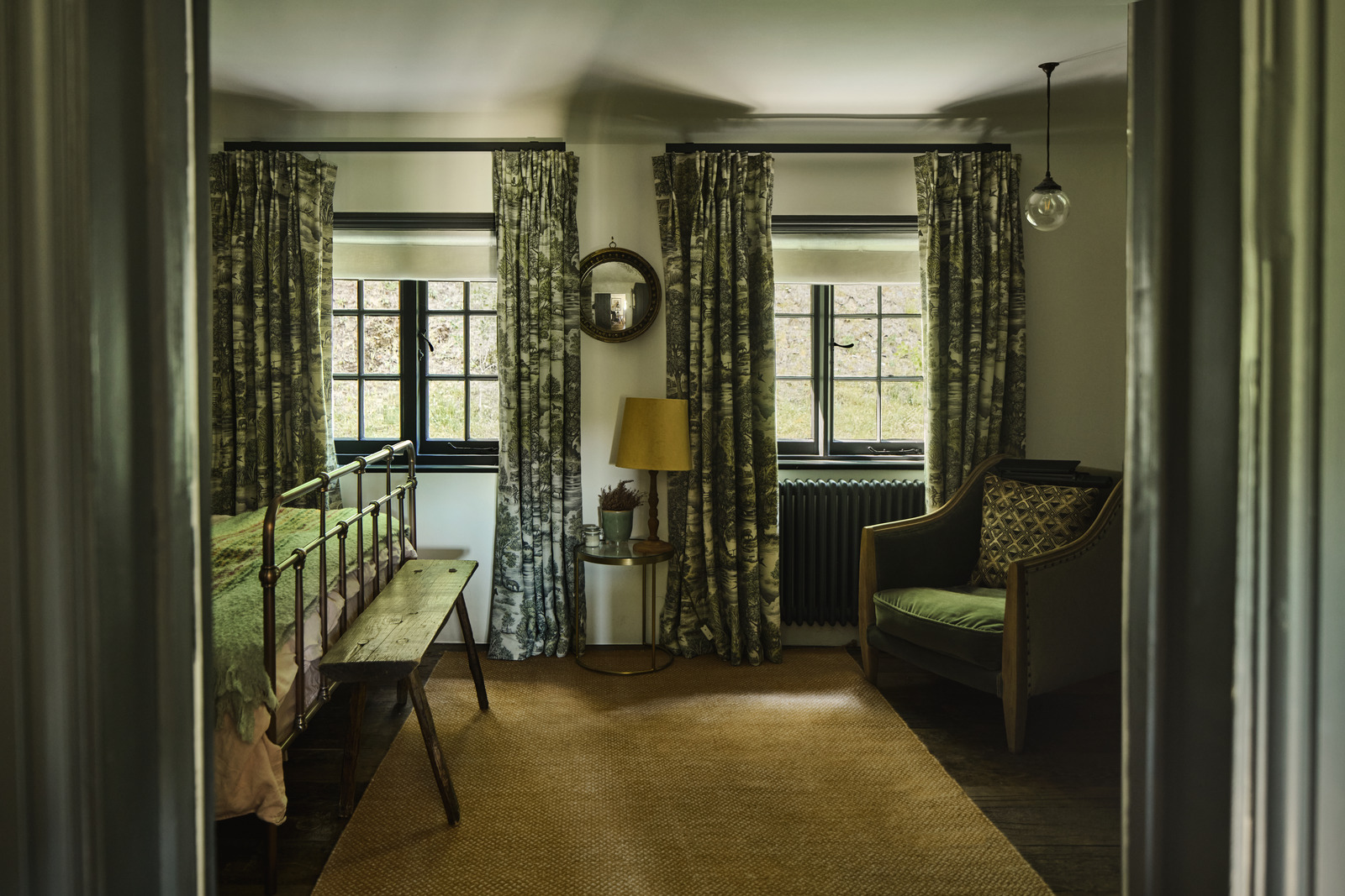 chambre cottage anglais décoration verte