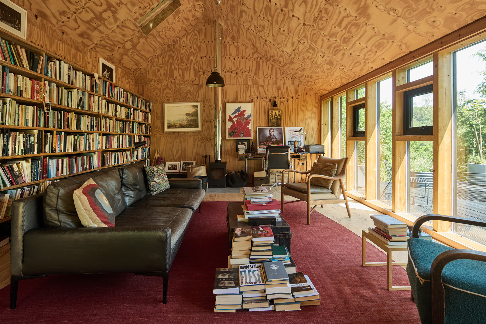 salon murs bois décoration contemporaine