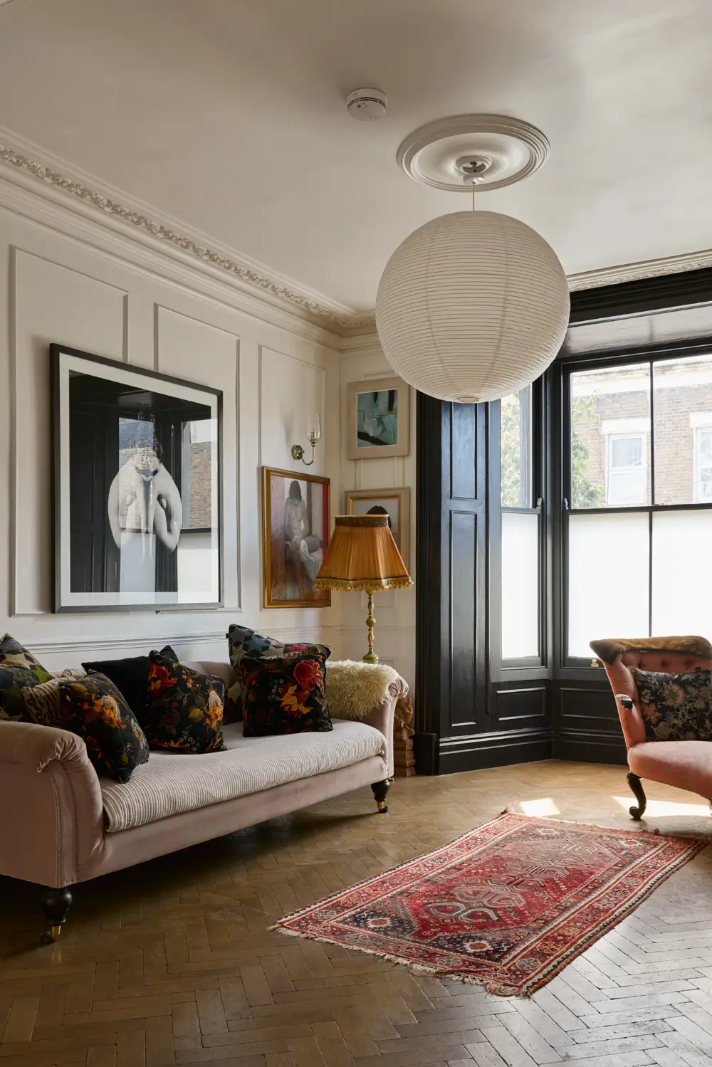 salon style classique chic maison victorienne rénovée et agrandie à Londres