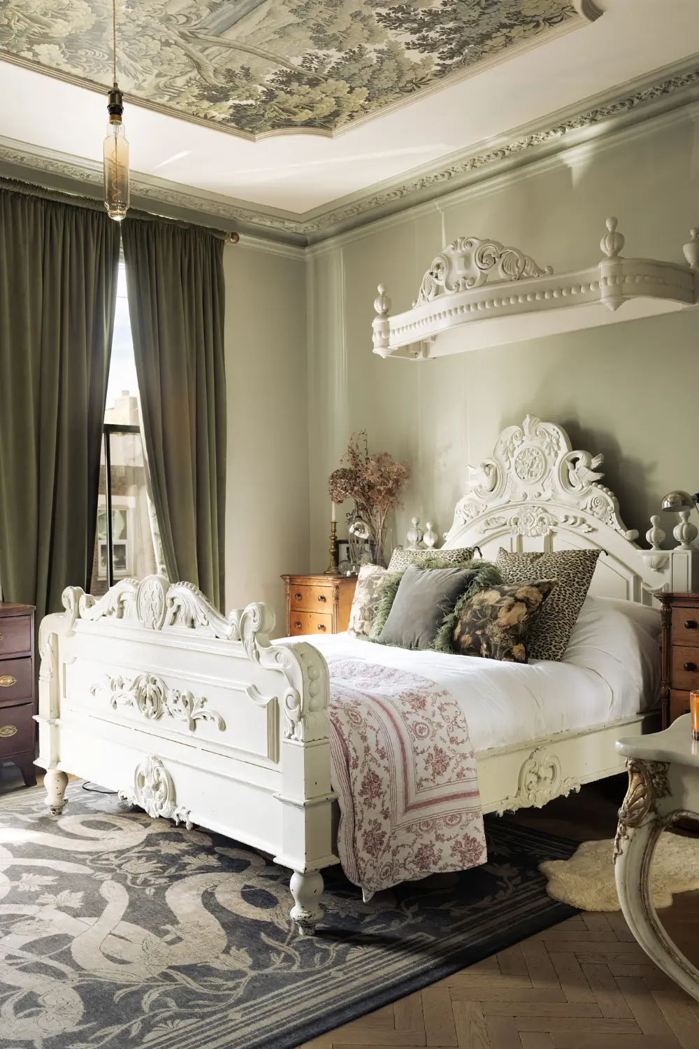 chambre style classique chic maison victorienne rénovée et agrandie à Londres