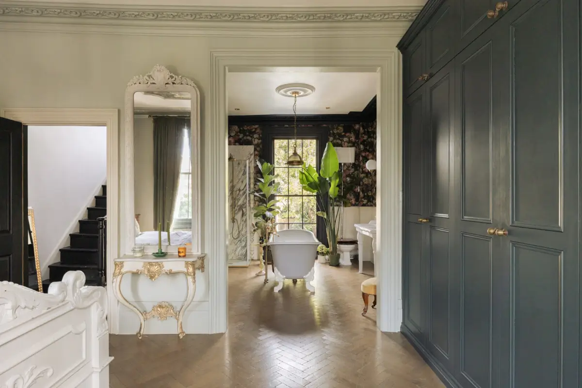 chambre style classique chic maison victorienne rénovée et agrandie à Londres