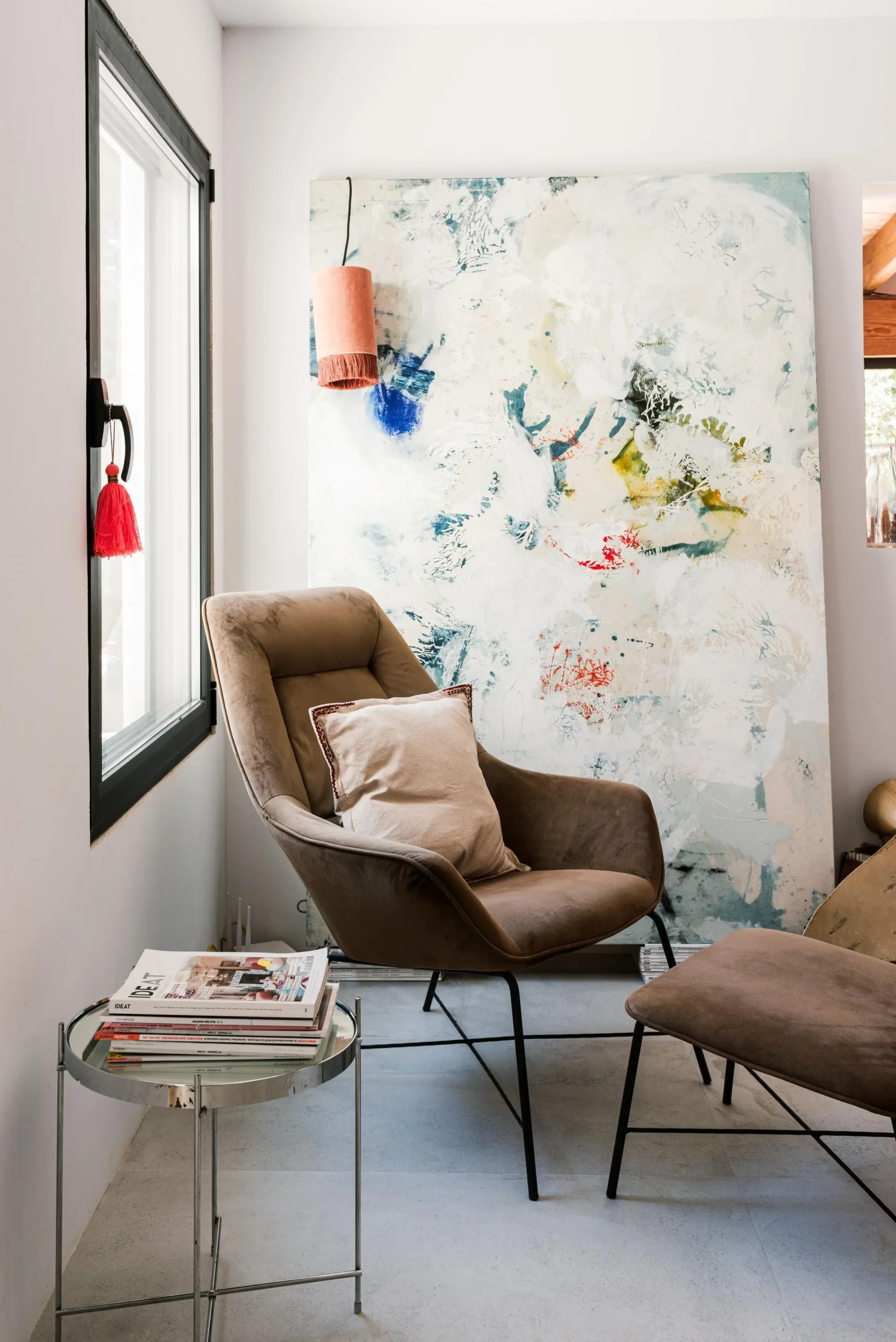 salon décoration vintage maison à Ibiza