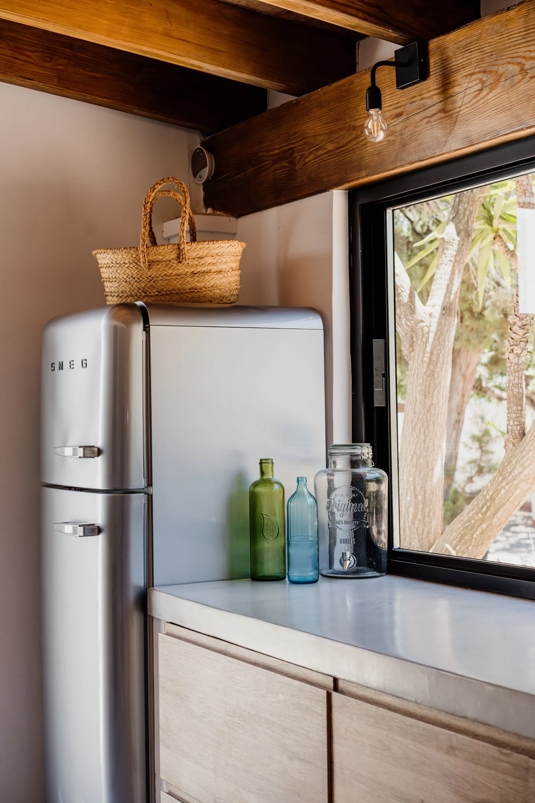 cuisine avec poutres décoration vintage maison à Ibiza