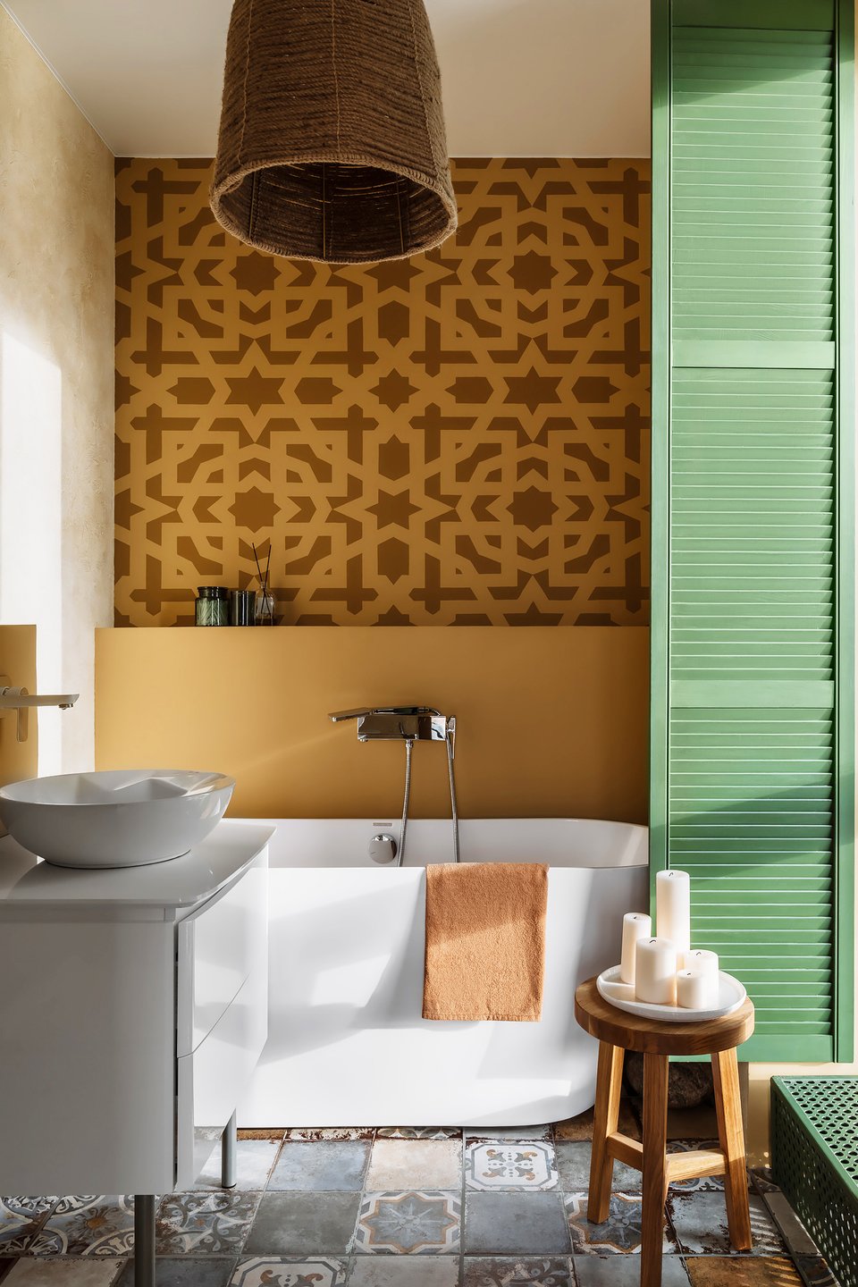 modern ethnic bathroom