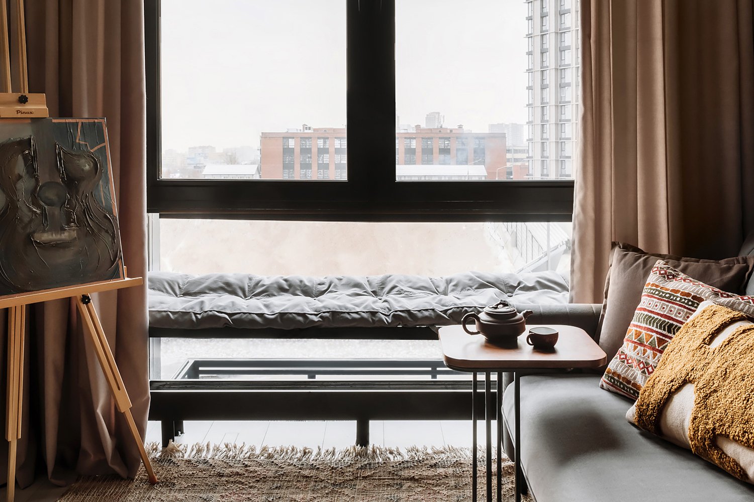 living room 60sqm apartment contemporary decor