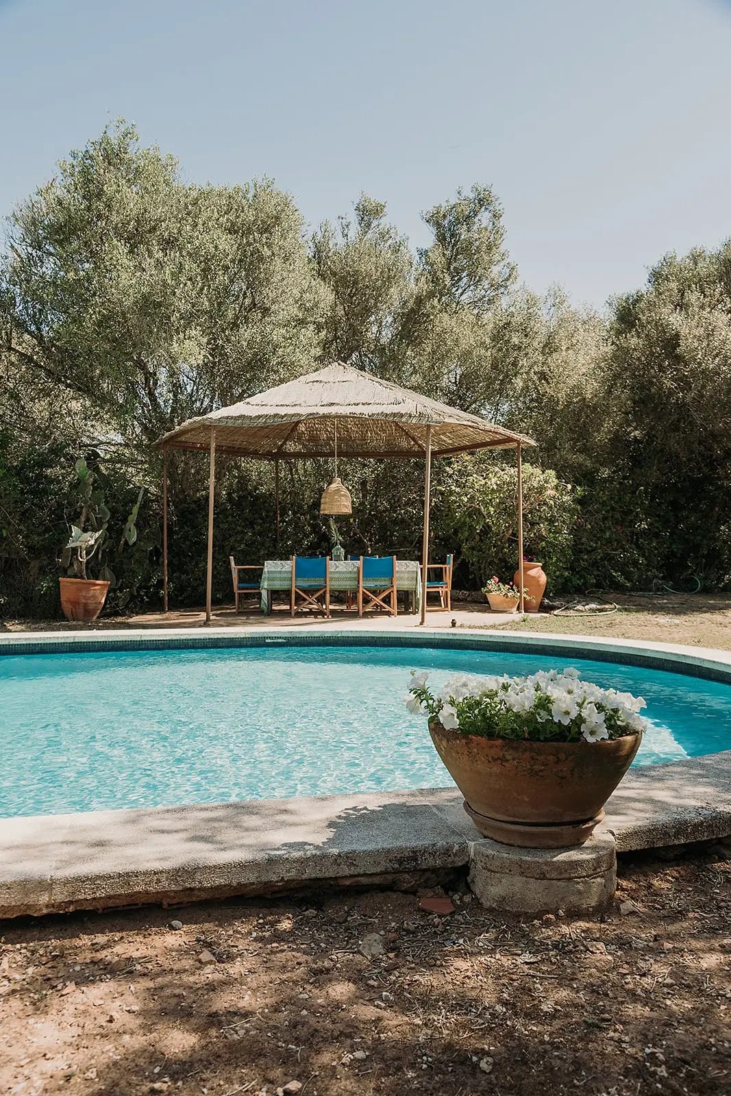 jardin avec piscine finca du 19e siècle rénovée maison Minorque