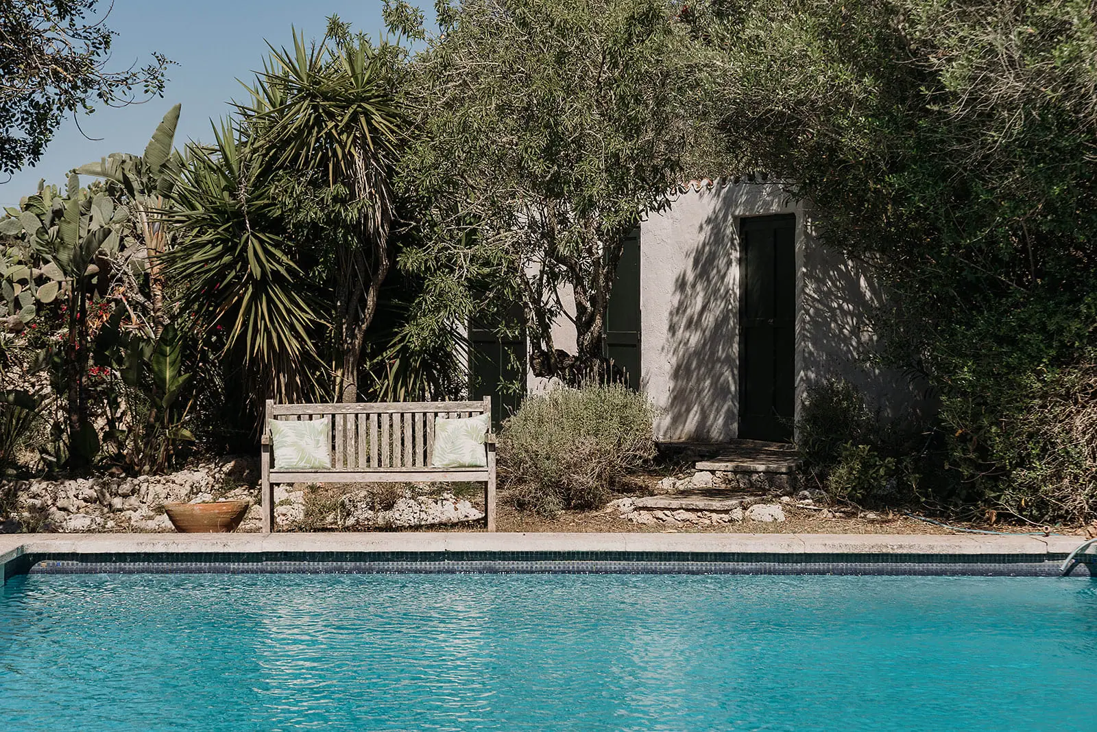 jardin avec piscine finca du 19e siècle rénovée maison Minorque