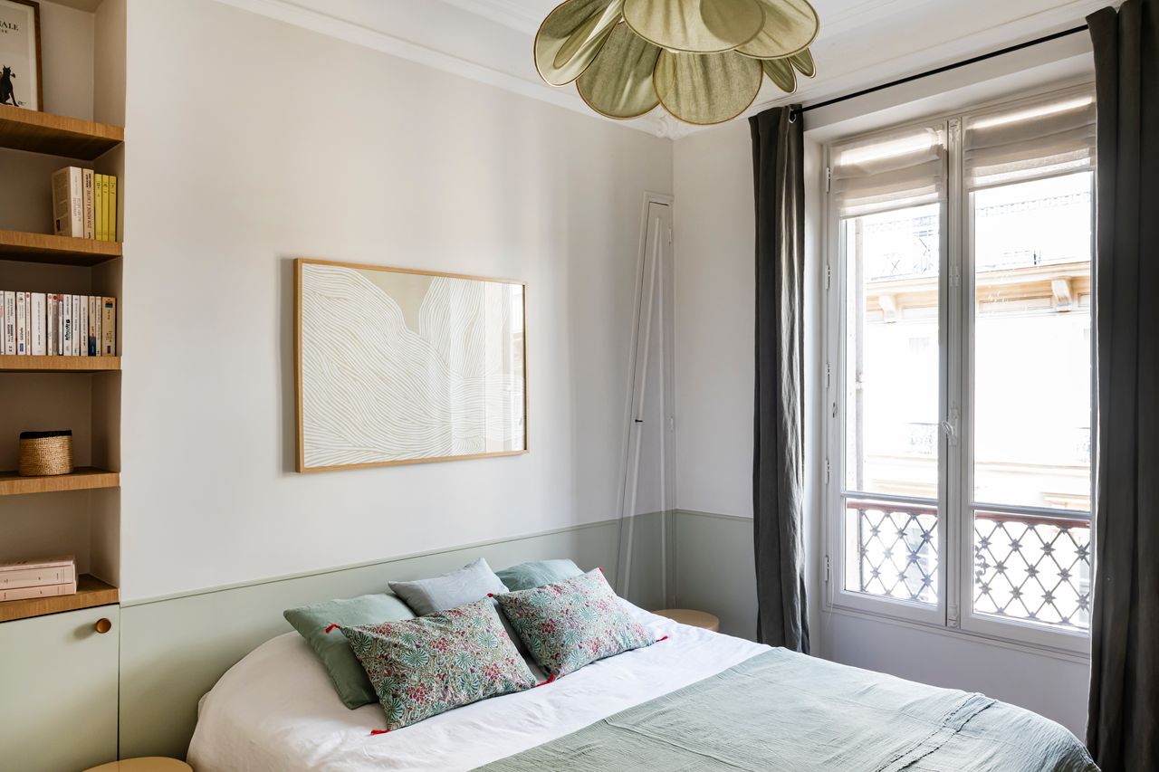 chambre appartement de 115m2 à Paris décoration contemporaine Photo : ©Julien Pépy