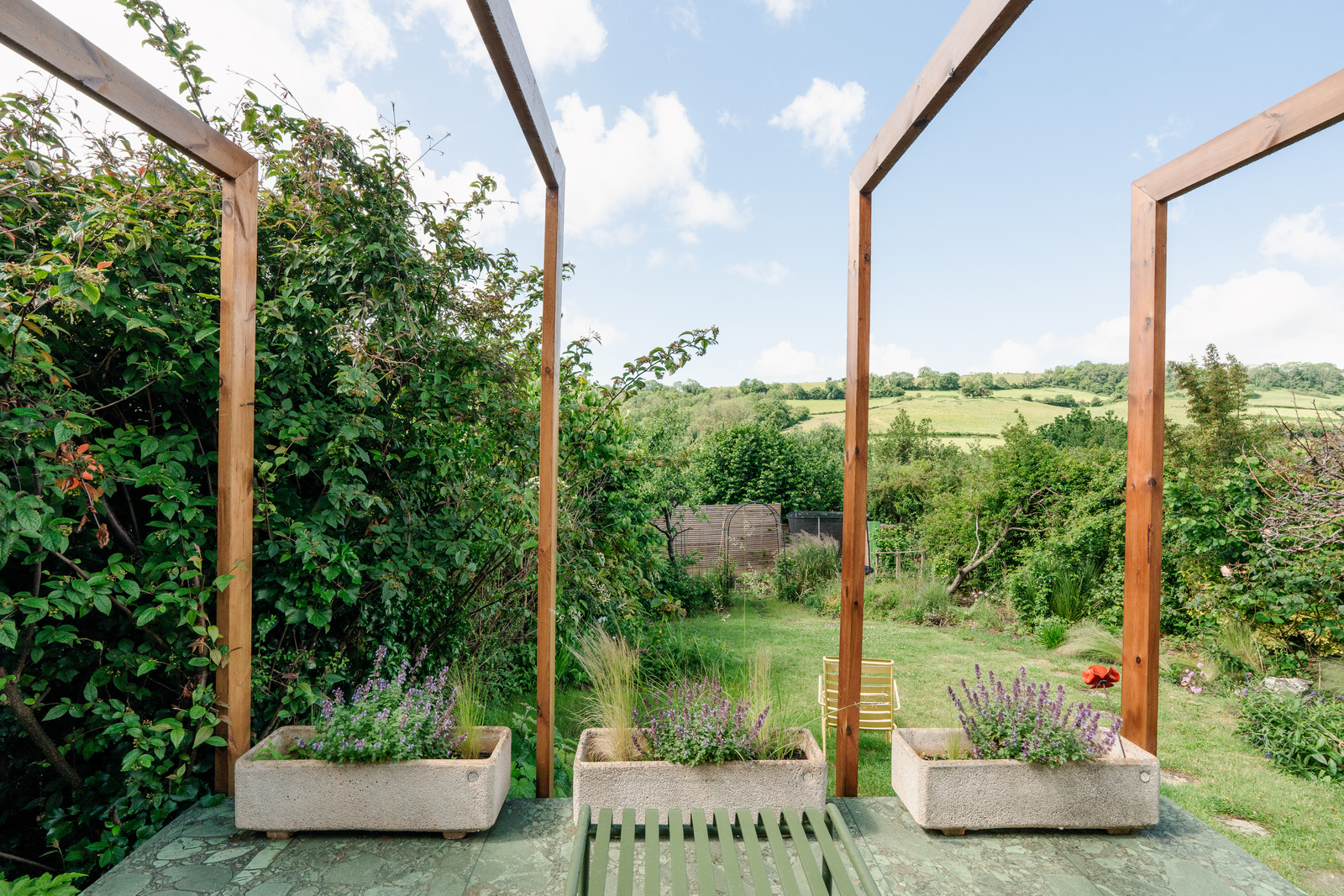 terrasse avec pergola bois jardin maison de ville Bath Angleterre terrasse avec pergola bois jardin maison de ville Bath Angleterre