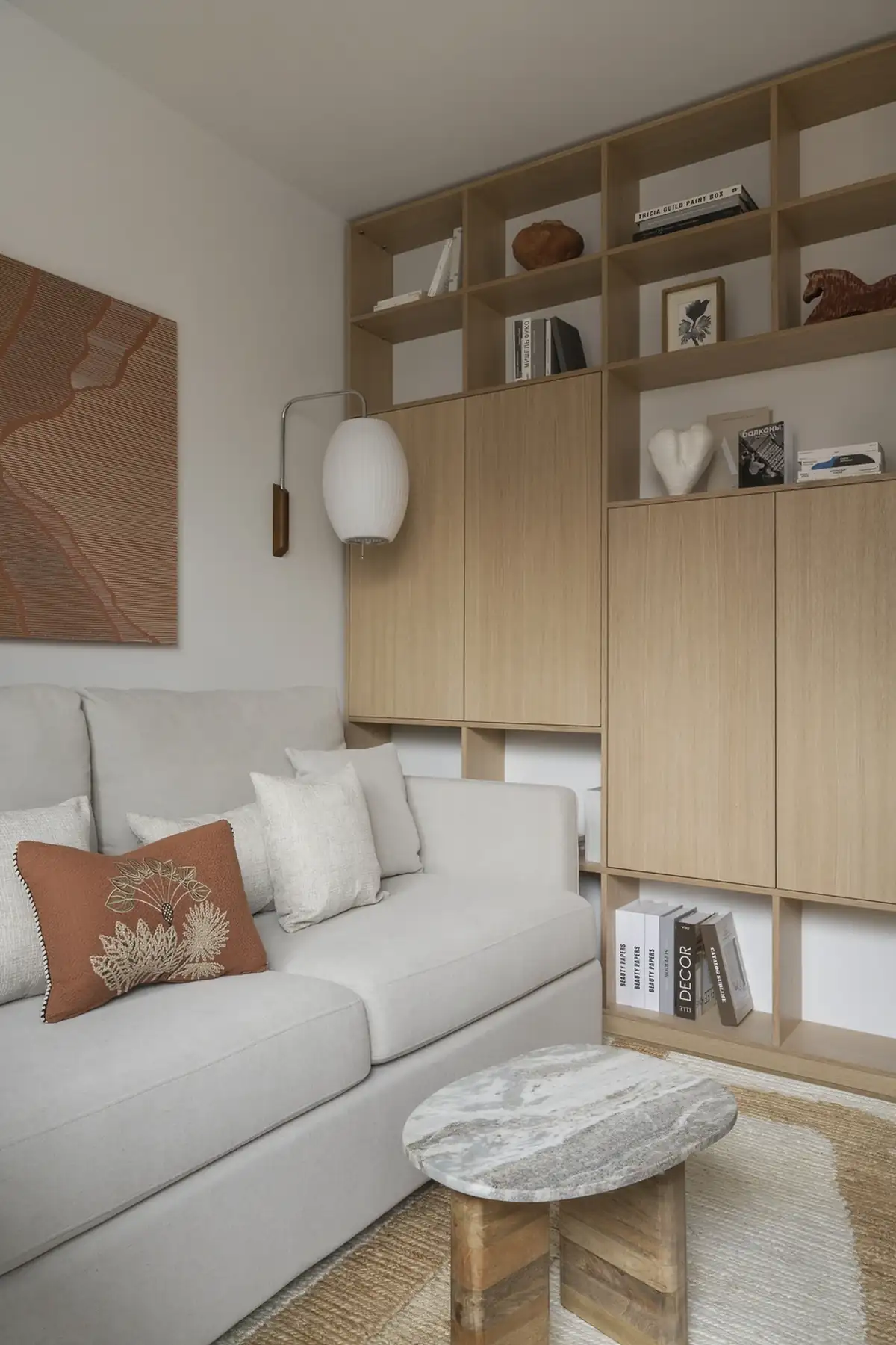 living room contemporary and natural decor one-bedroom apartement 32sqm living room contemporary and natural decor one-bedroom apartement 32sqm