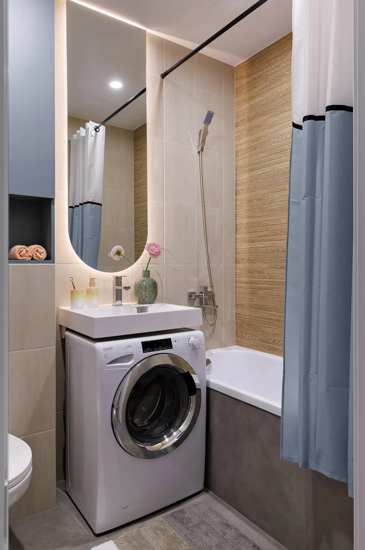 salle de bain dans studio 26m2 décoration contemporaine