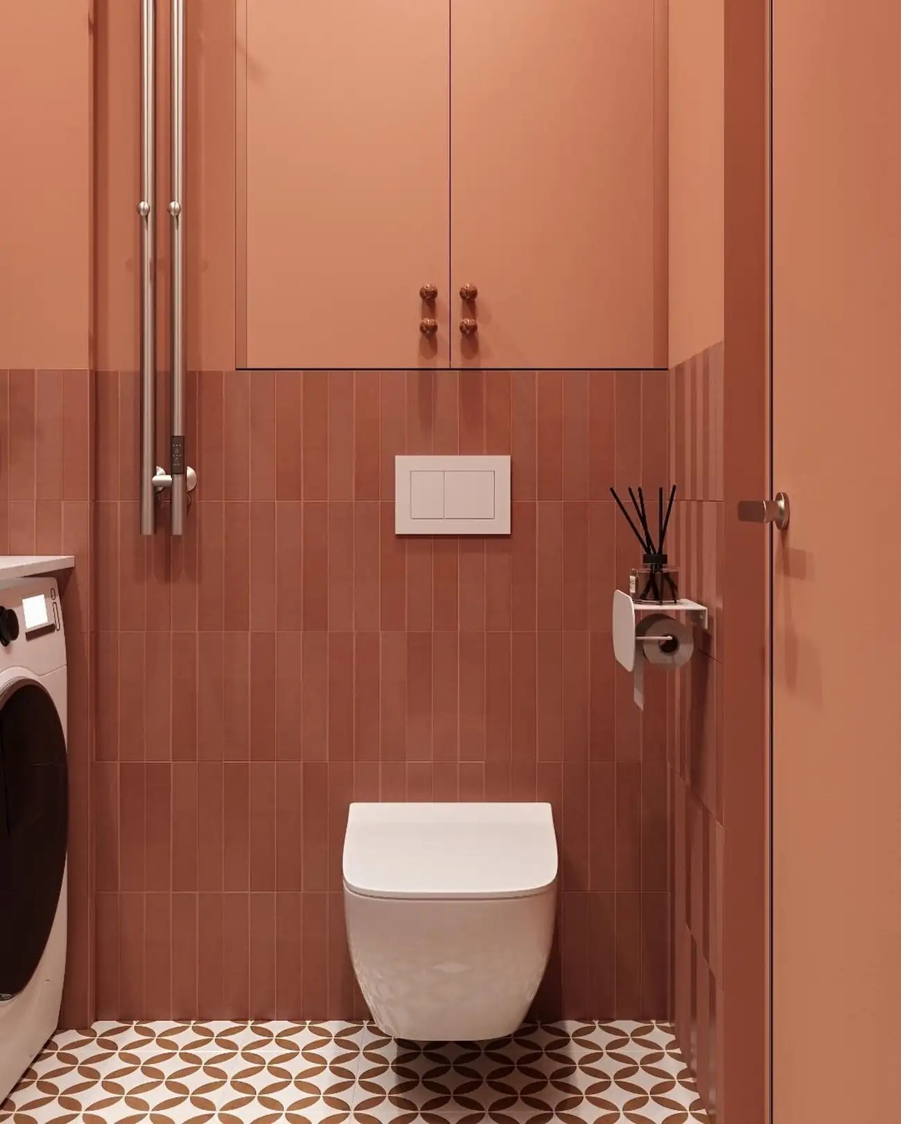 salle de bain terracotta studio 27m2