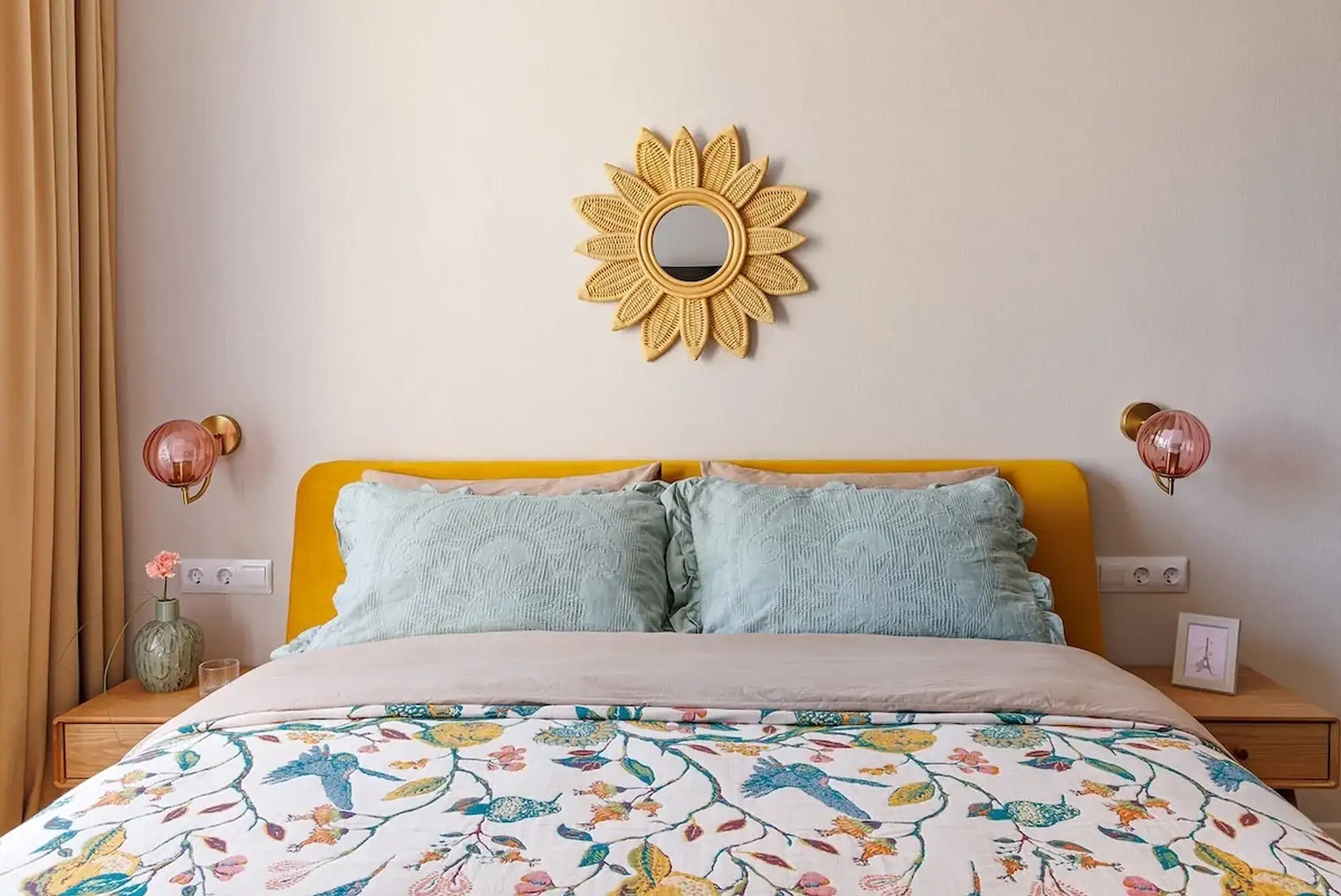 chambre dans studio 26m2 décoration contemporaine et colorée