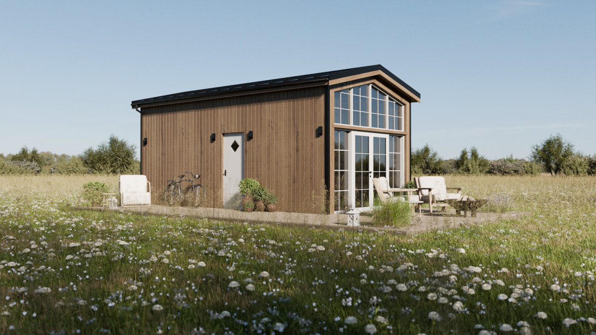 mini maison 39m2 Lucia par Vagabond Haven façade bois naturel