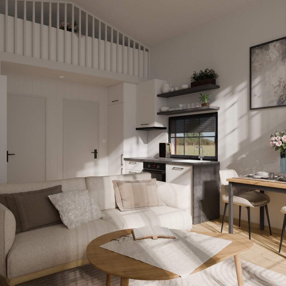 salon avec mezzanine