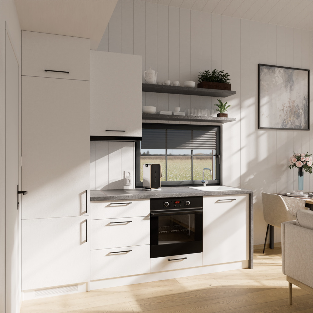cuisine blanche IKEA Enhet tiny house Lucia par Vagabond Haven