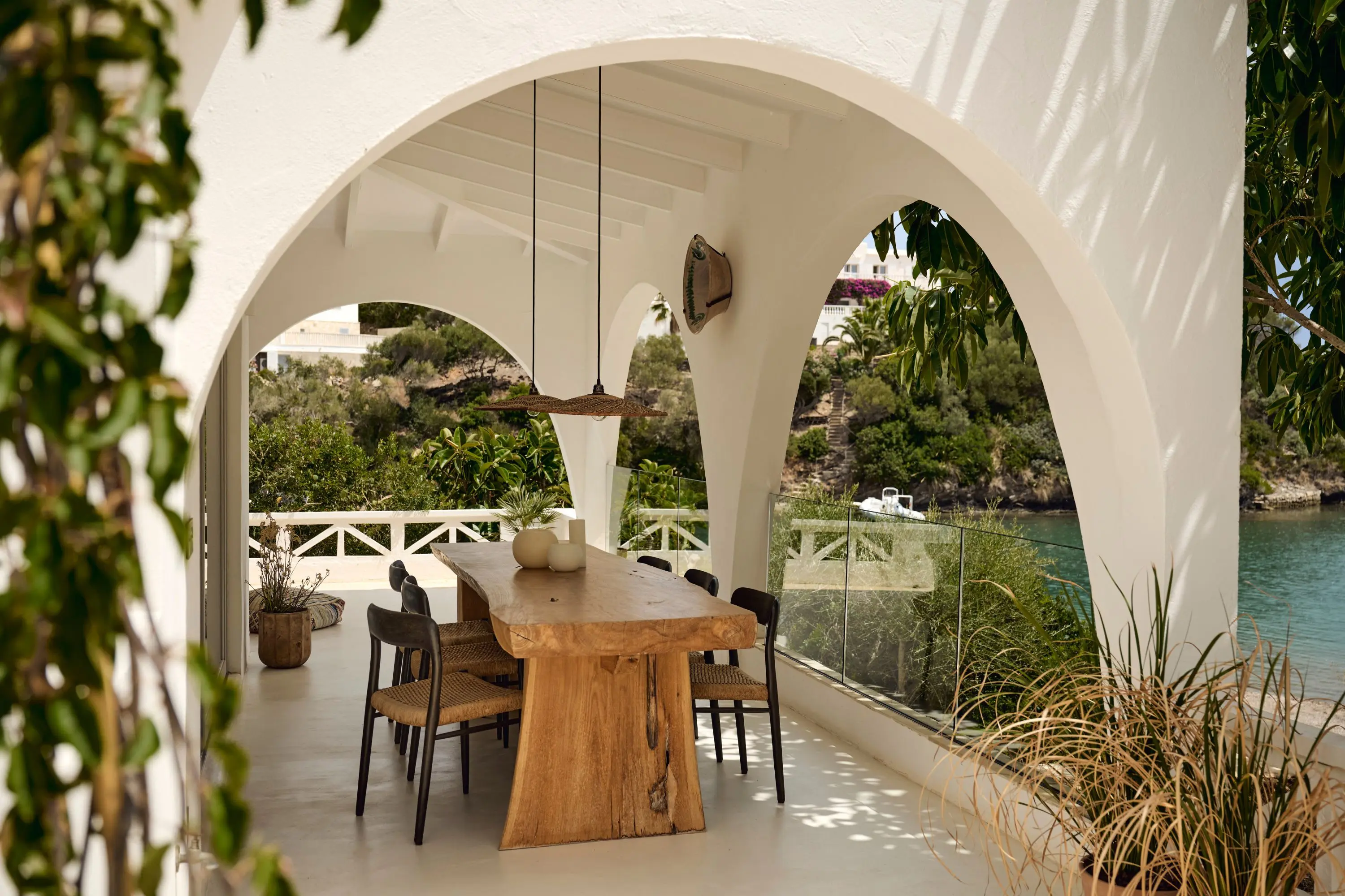 terrasse couverte avec arches maison Minorque vue mer terrasse couverte avec arches maison Minorque vue mer