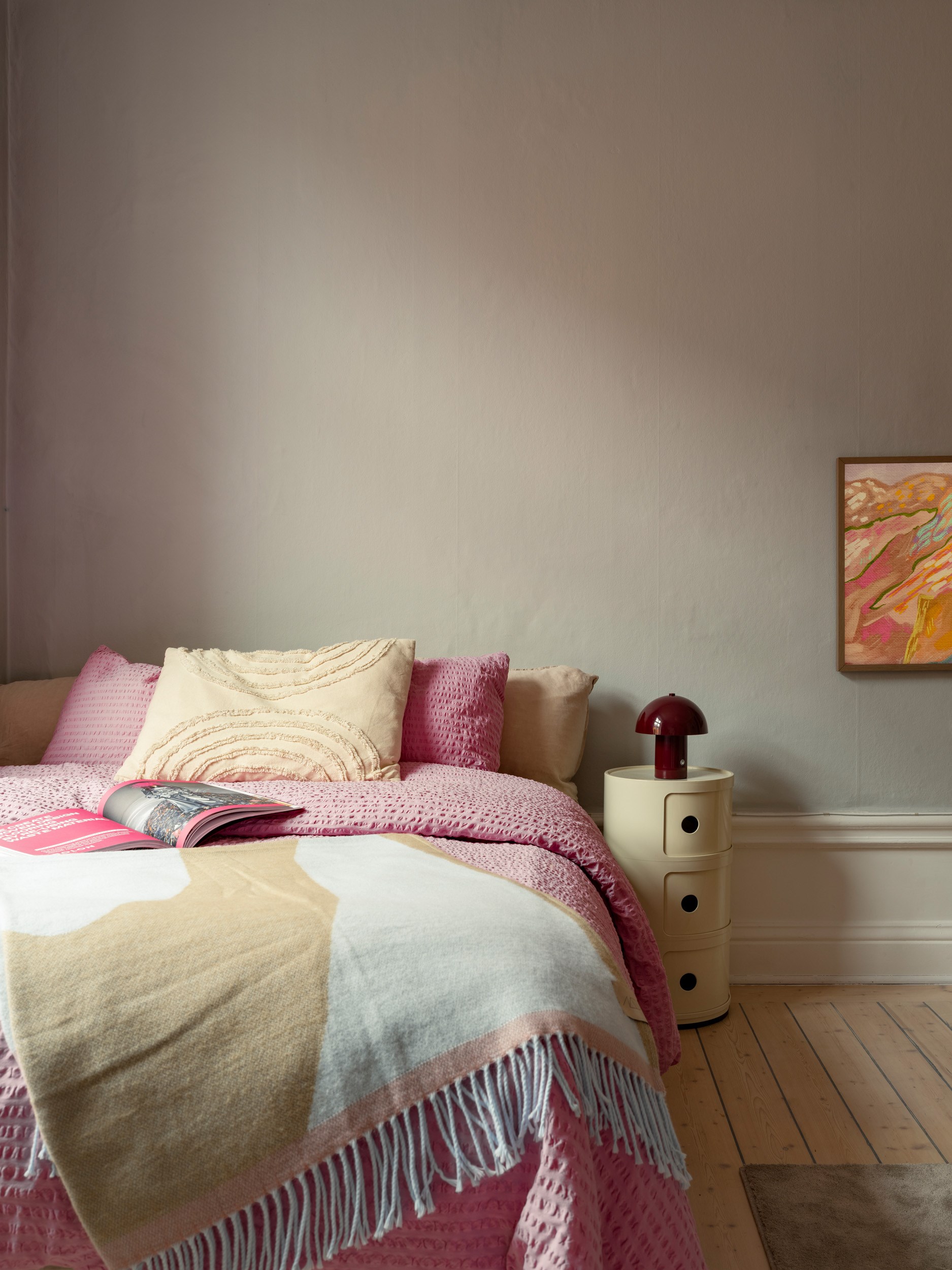 chambre dans salon studio 34m2 décoration scandinave