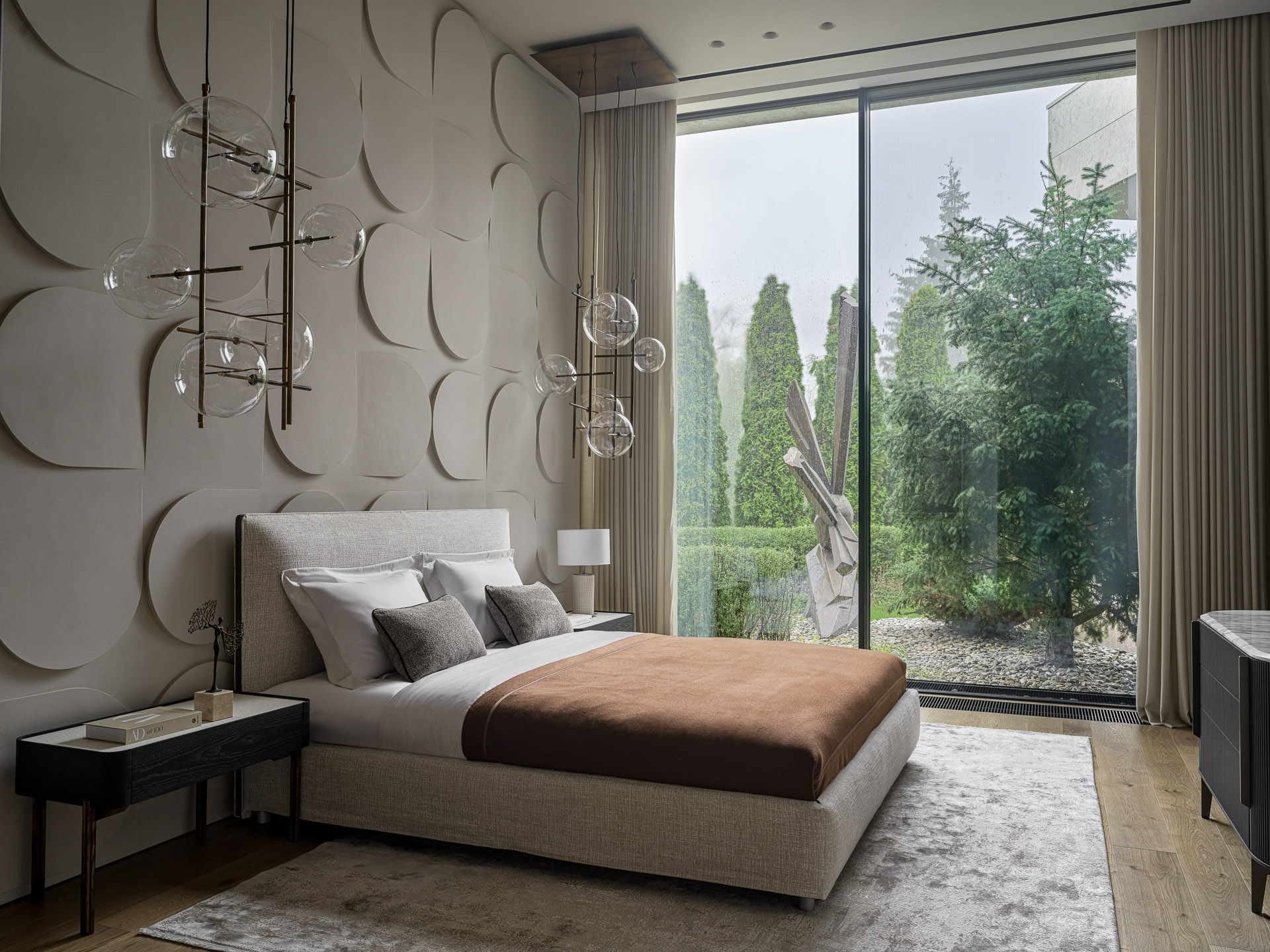chambre avec baie vitrée décoration contemporaine maison contemporaine