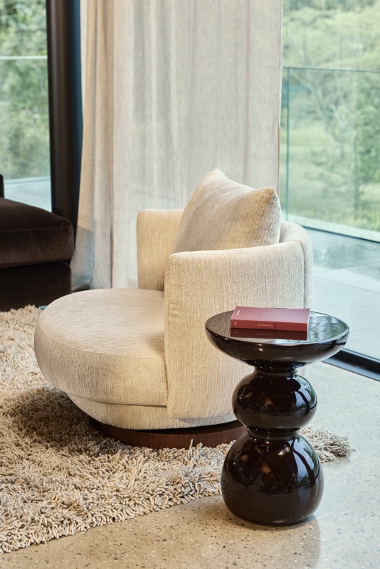 salon avec fauteuil pivotant design