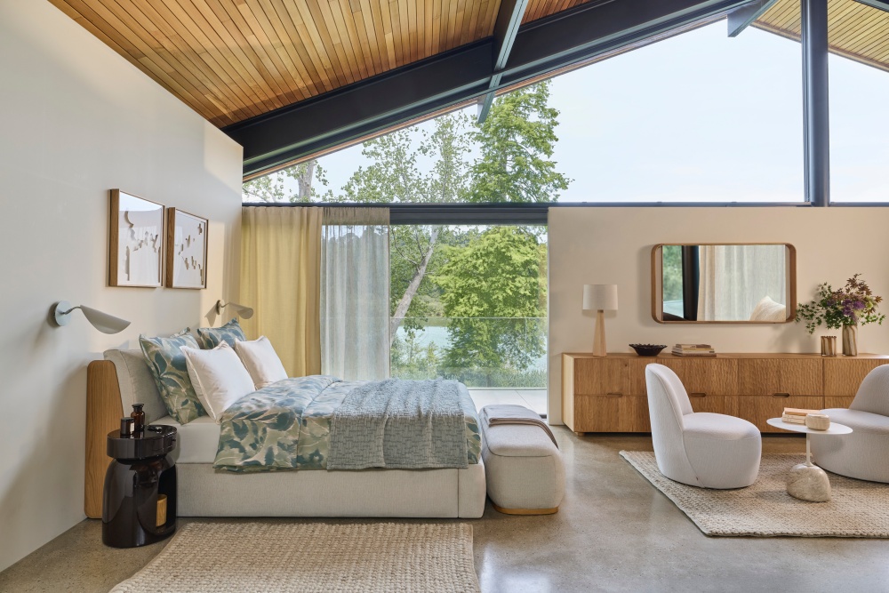 chambre avec baie vitrée
