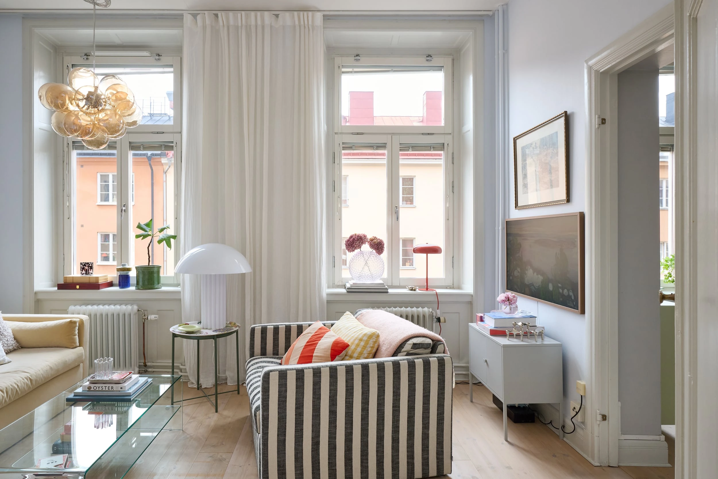 salon décoration scandinave petit appartement de 49m2