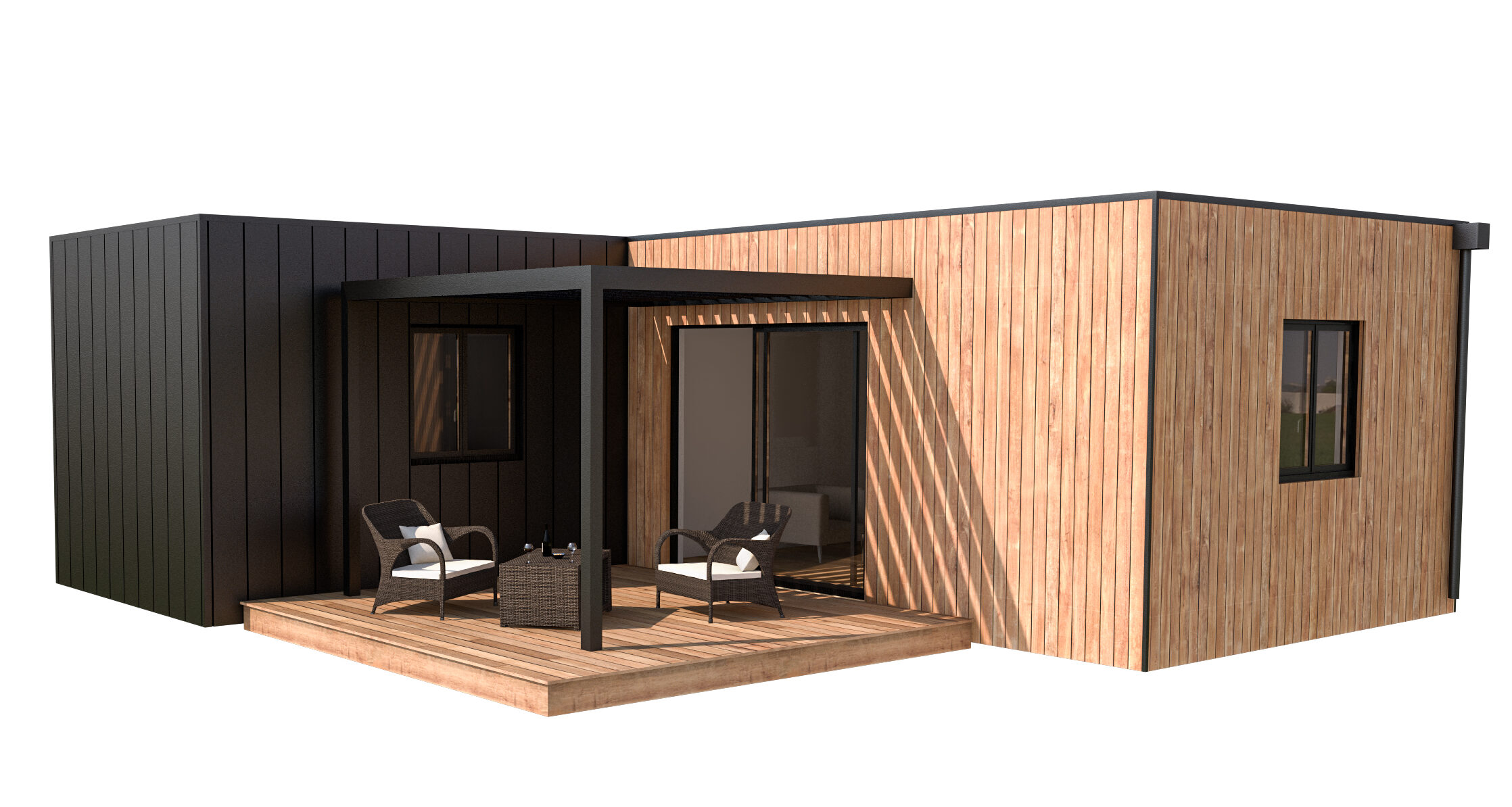 petite maison française de 50m2 Boximby en bois