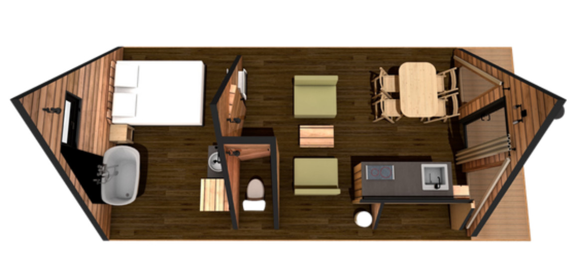 plan mini maison France 28m2 Cistébois