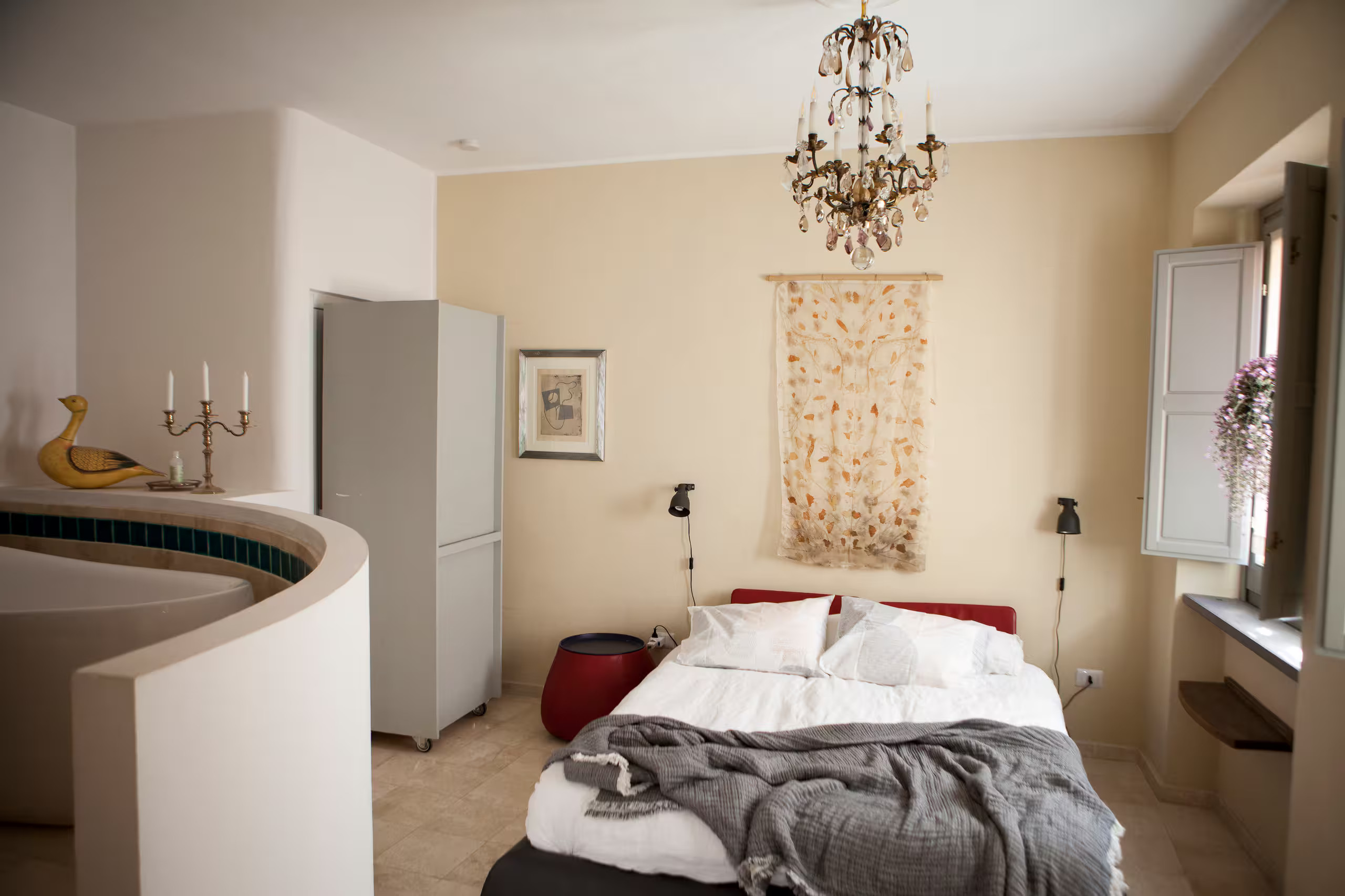 bedroom vintage decor townhouse in Sardinia Casa Orosei
