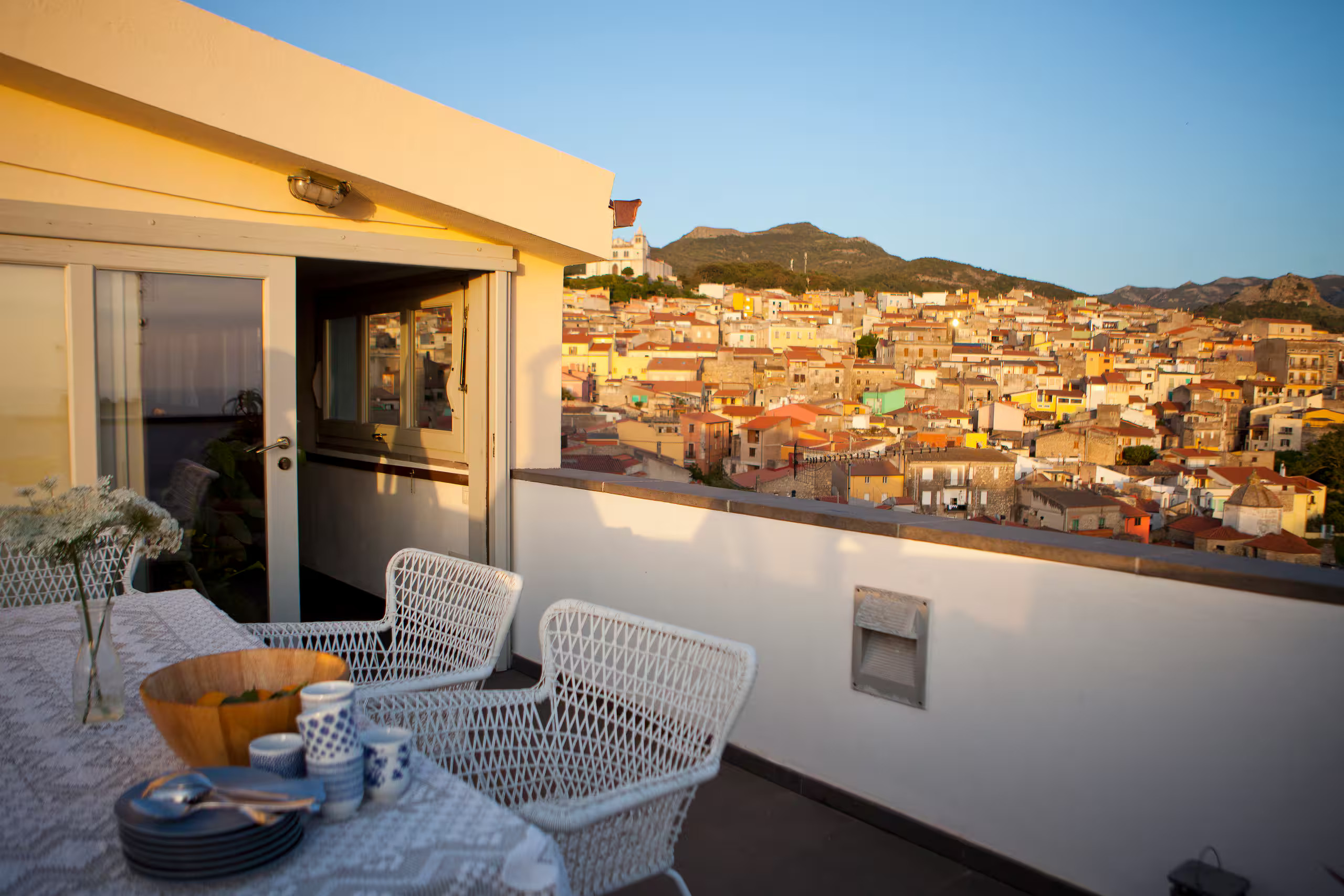 terrace with city view