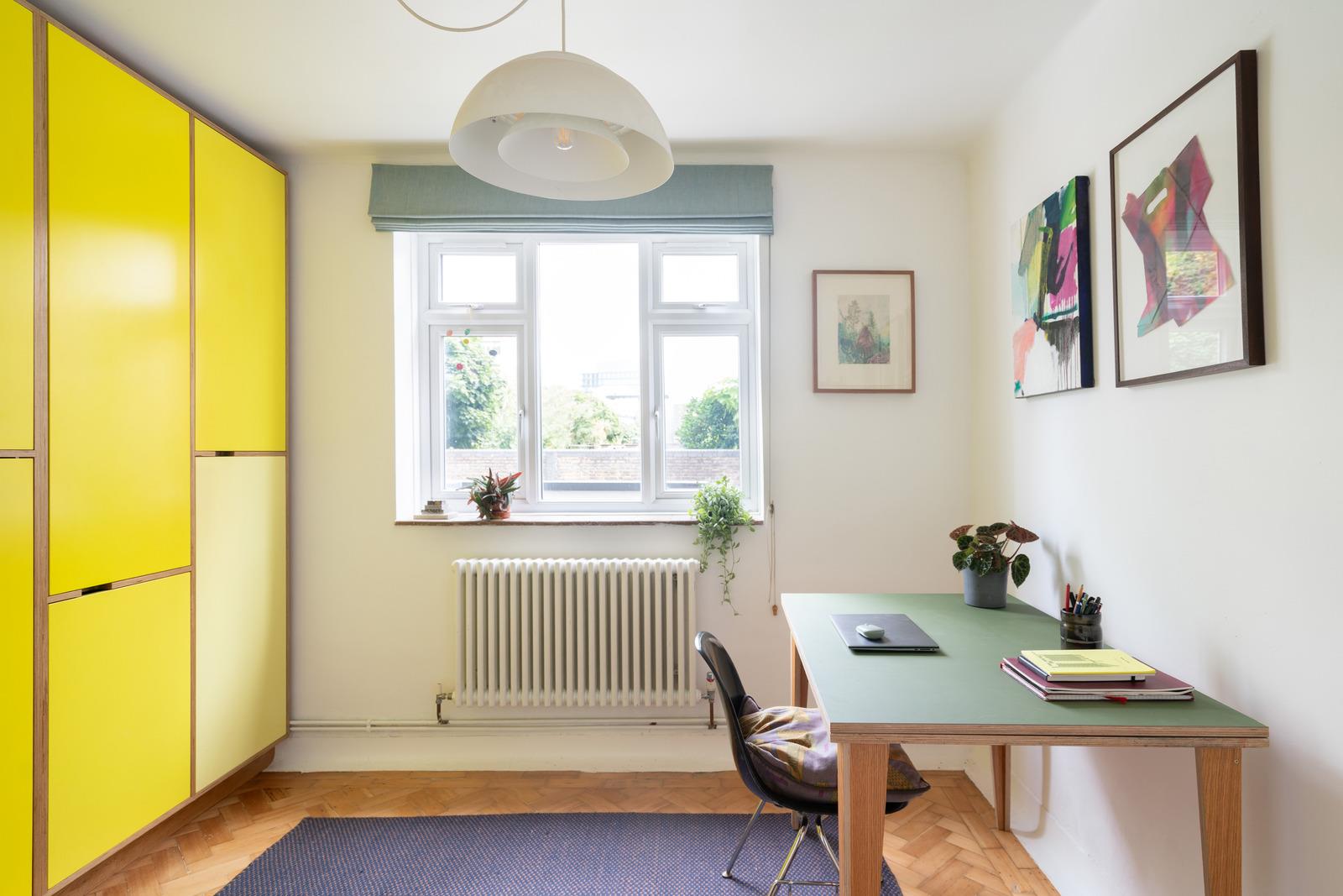 bureau appartement mid-century décoration contemporaine Londres