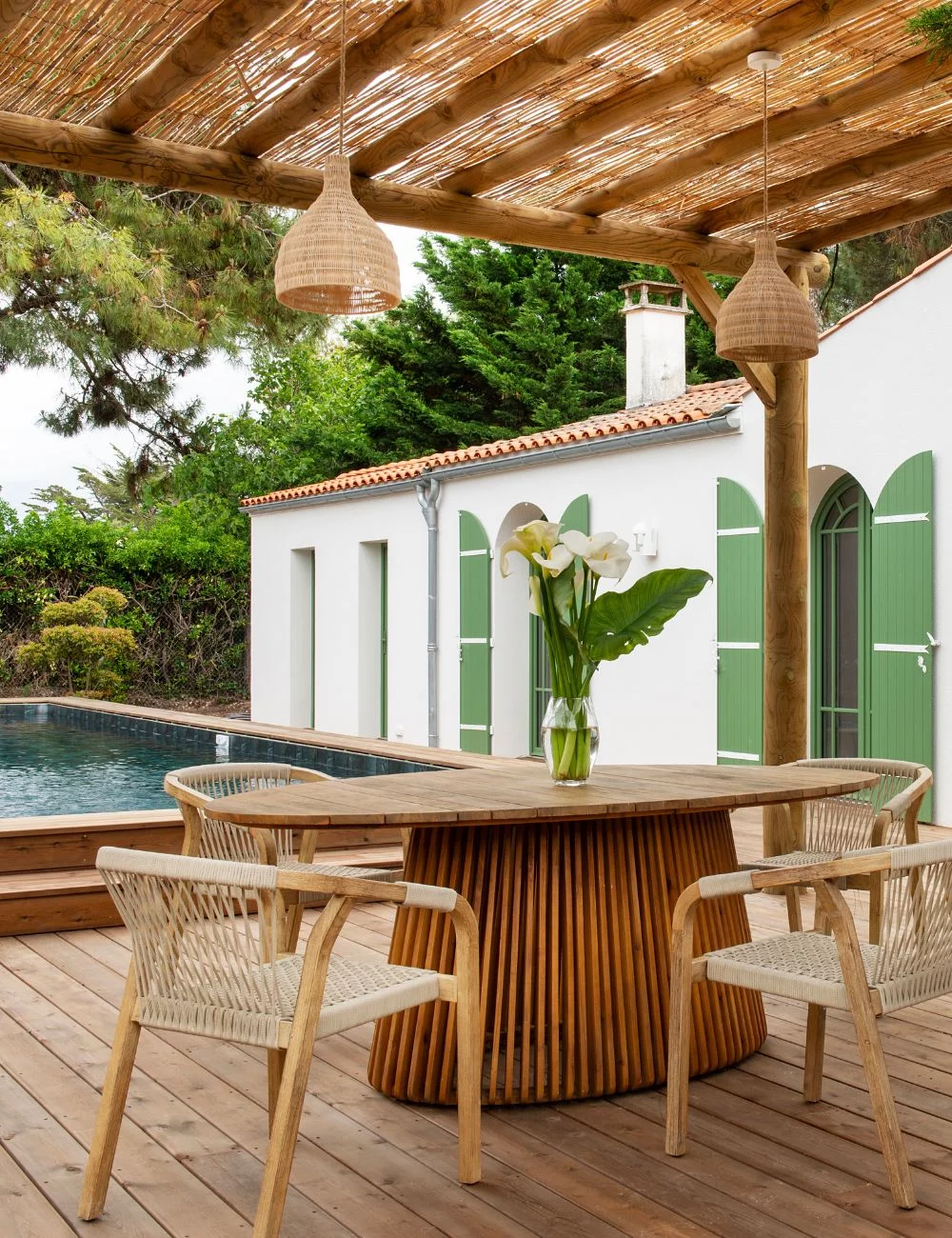 terrasse décoration contemporaine maison avec piscine Ile d terrasse décoration contemporaine maison avec piscine Ile d'Oléron