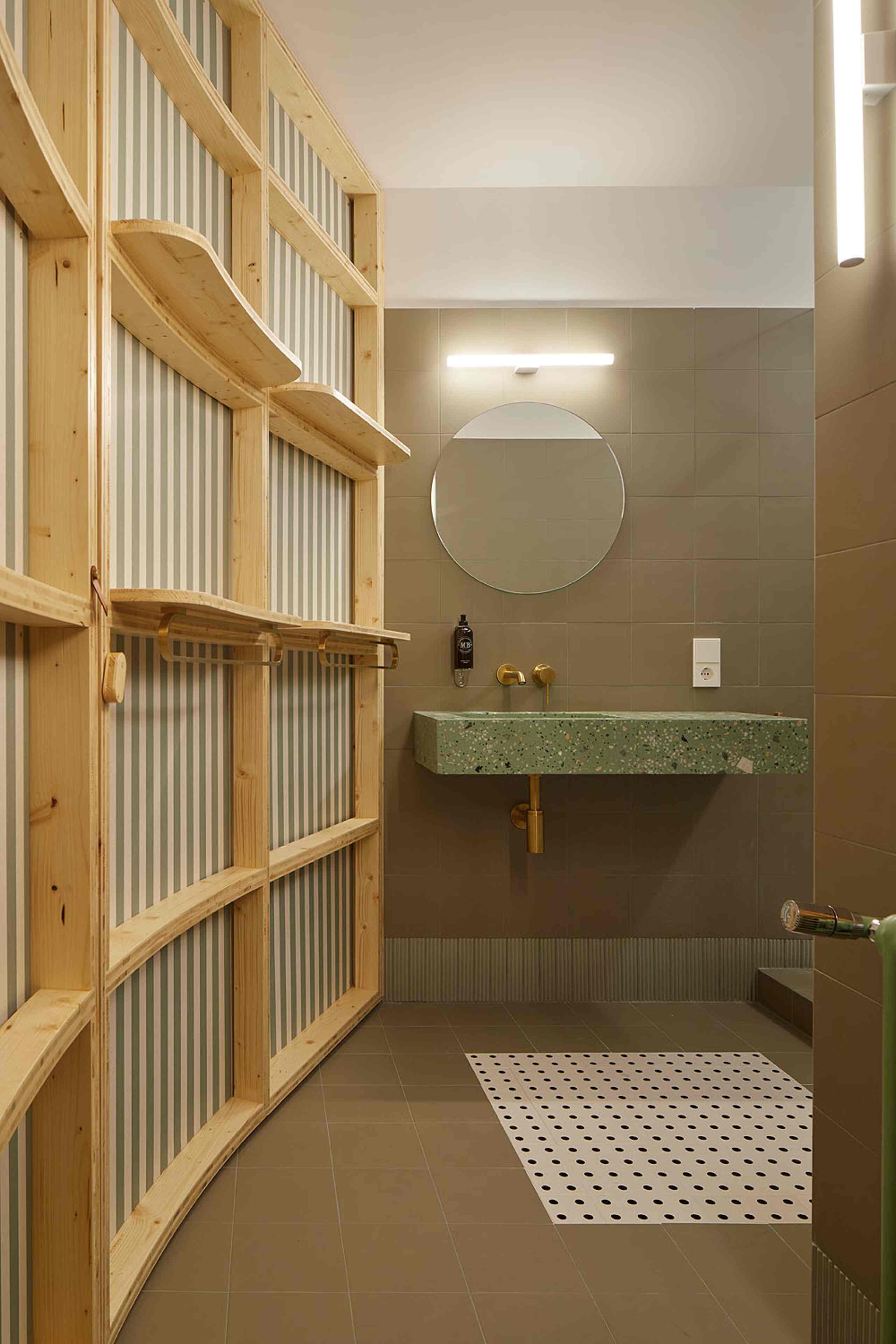 salle de bain verte décoration basque contemporaine Baso Enea Saint Sebastien salle de bain verte décoration basque contemporaine Baso Enea Saint Sebastien
