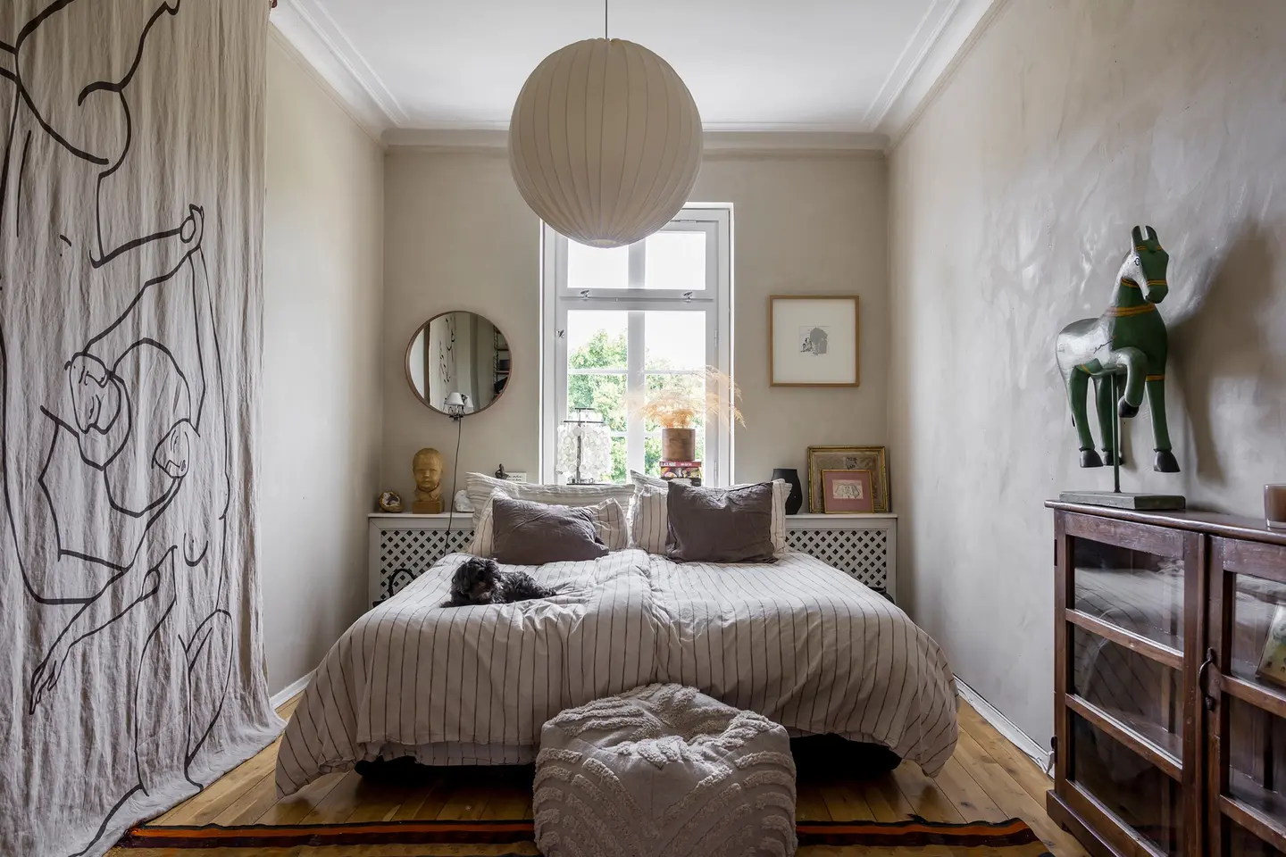 chambre tons naturels appartement de 98m2 décoration scandinave éclectique