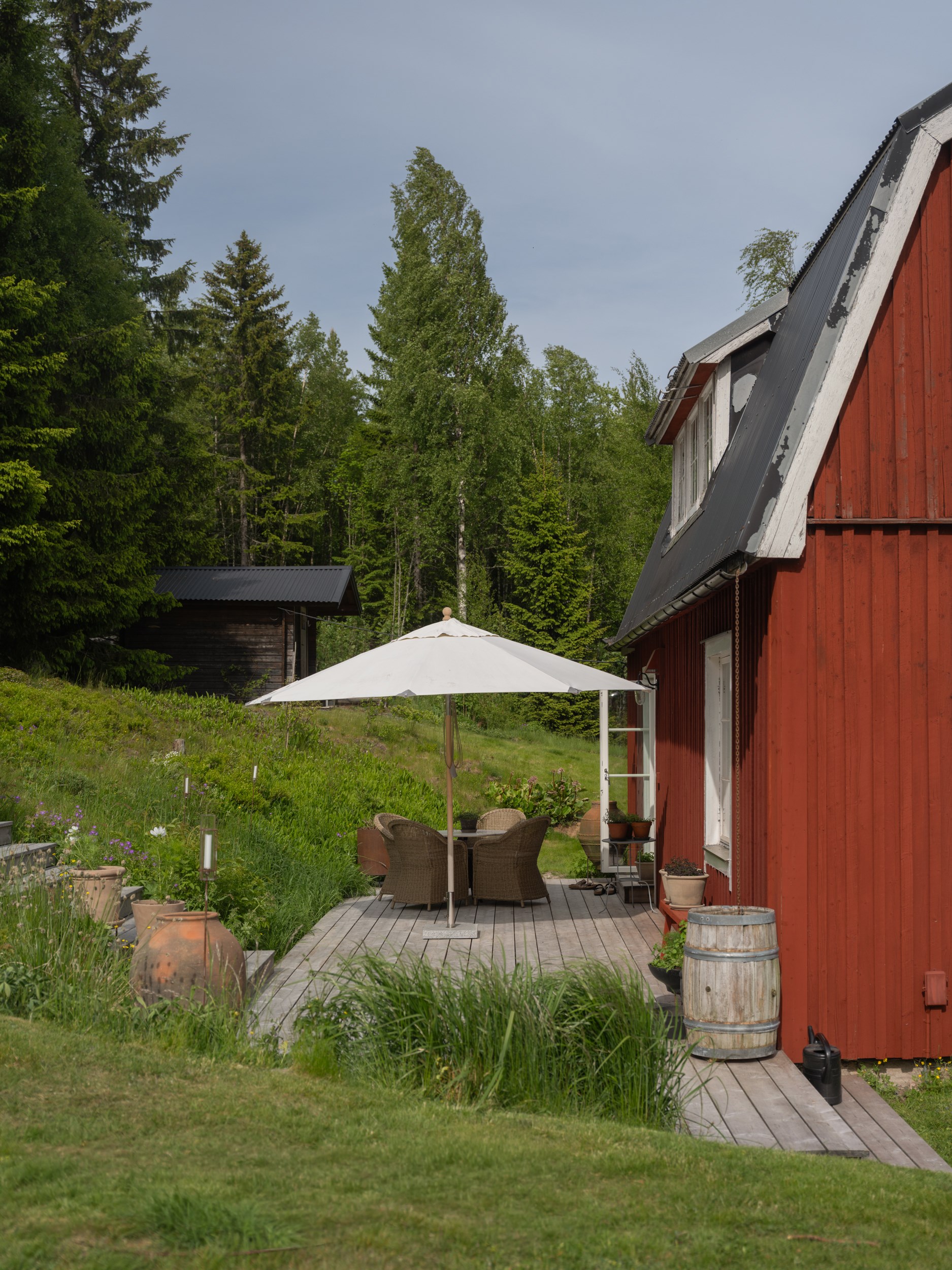 maison rouge en bois Suède