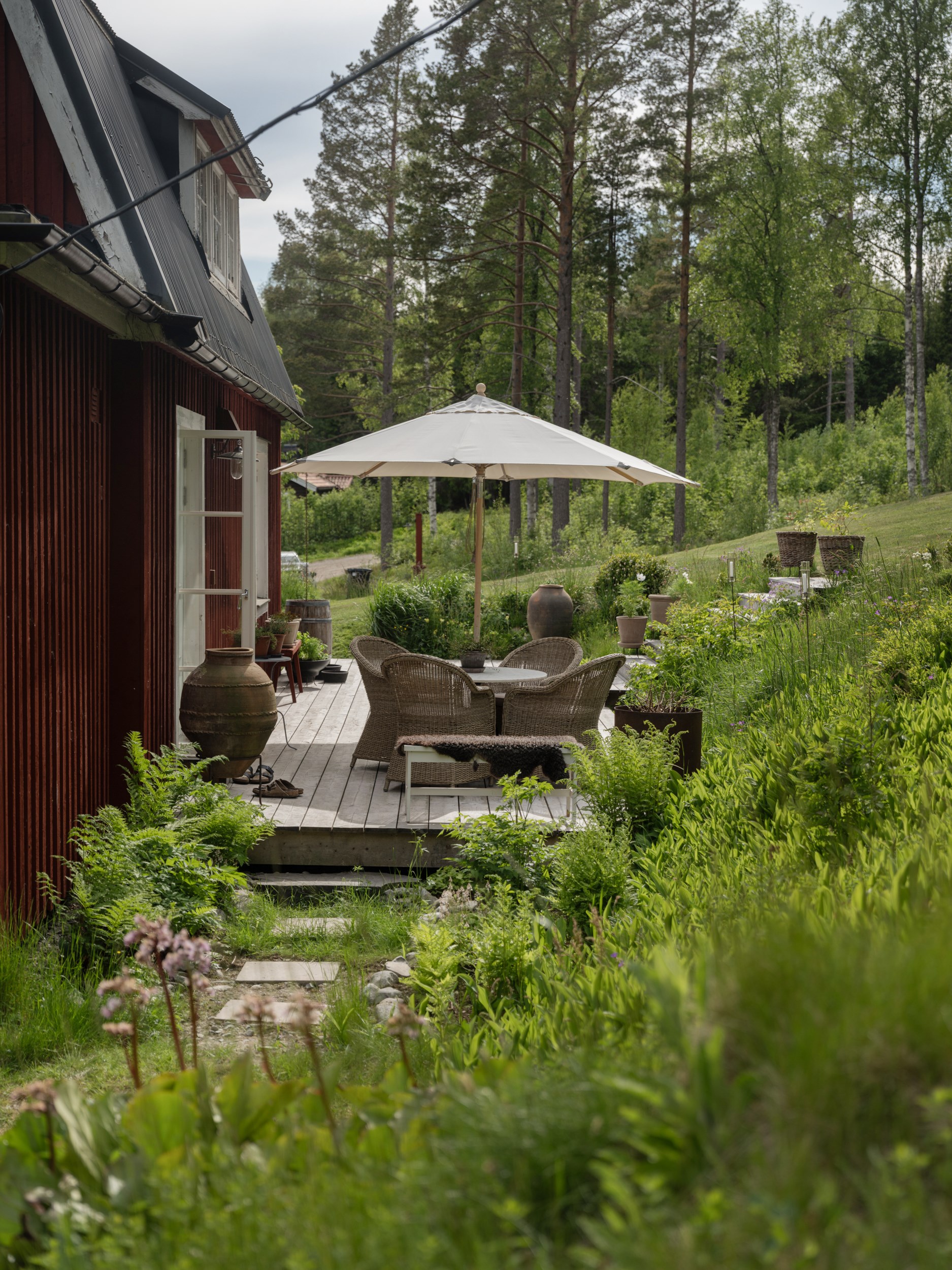 maison rouge en bois Suède