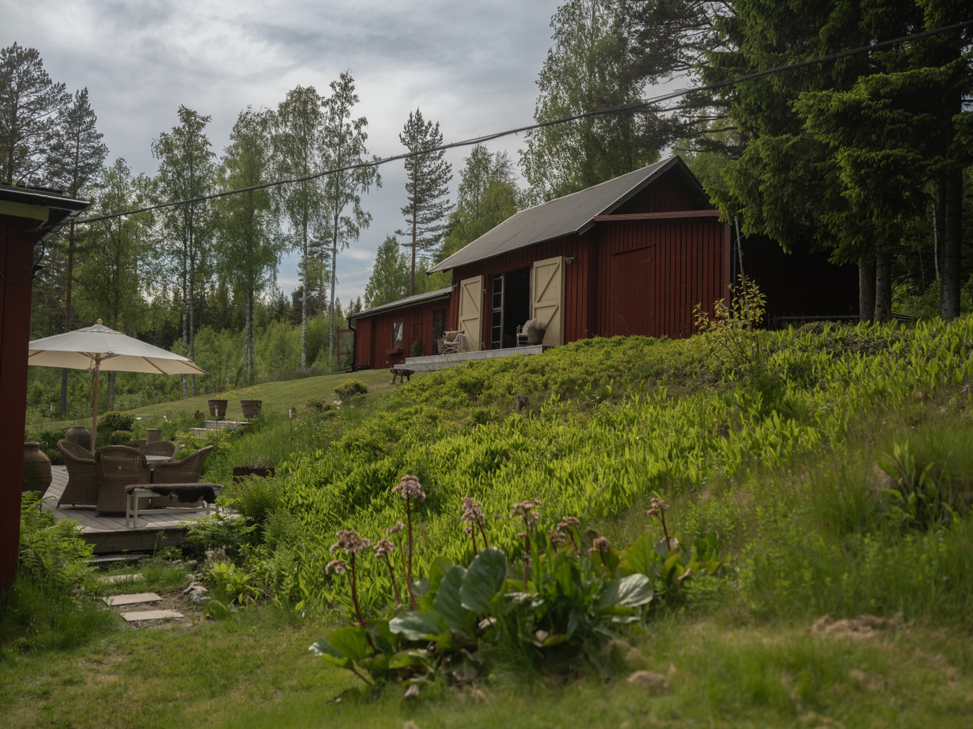 maison rouge en bois Suède