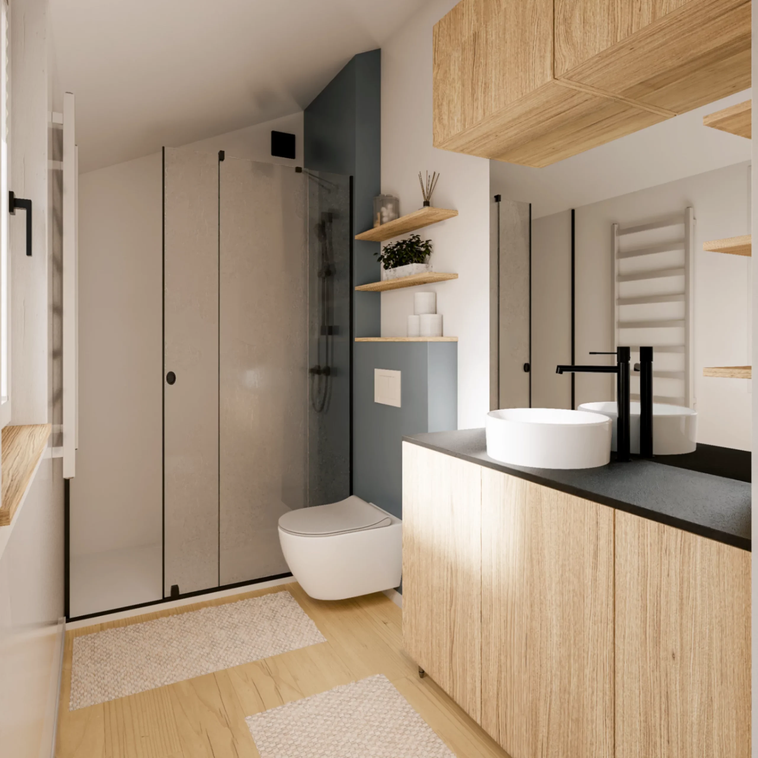 salle de bain design tiny house Evergreen XL par Vagabond Haven
