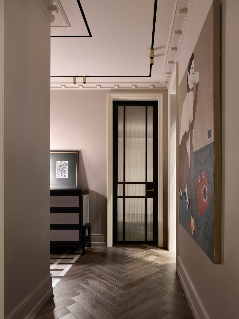entrée avec moulures décoration contemporaine appartement 140m2 entrée avec moulures décoration contemporaine appartement 140m2