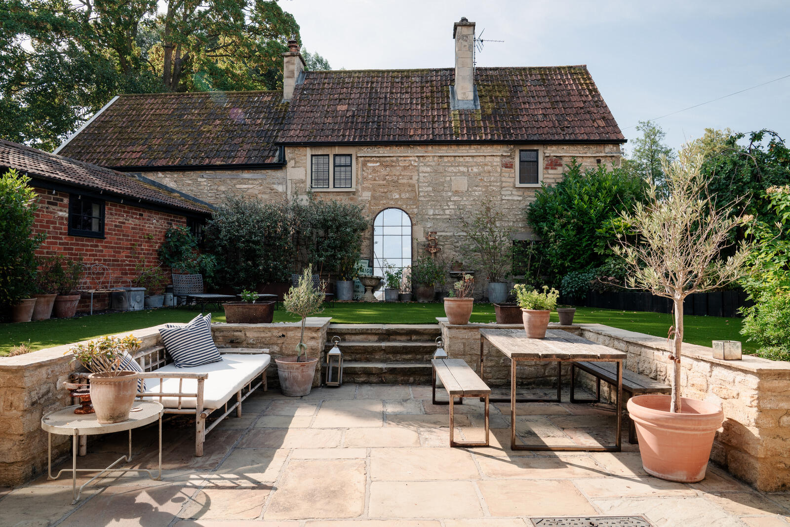 back garden Tudor-style village house